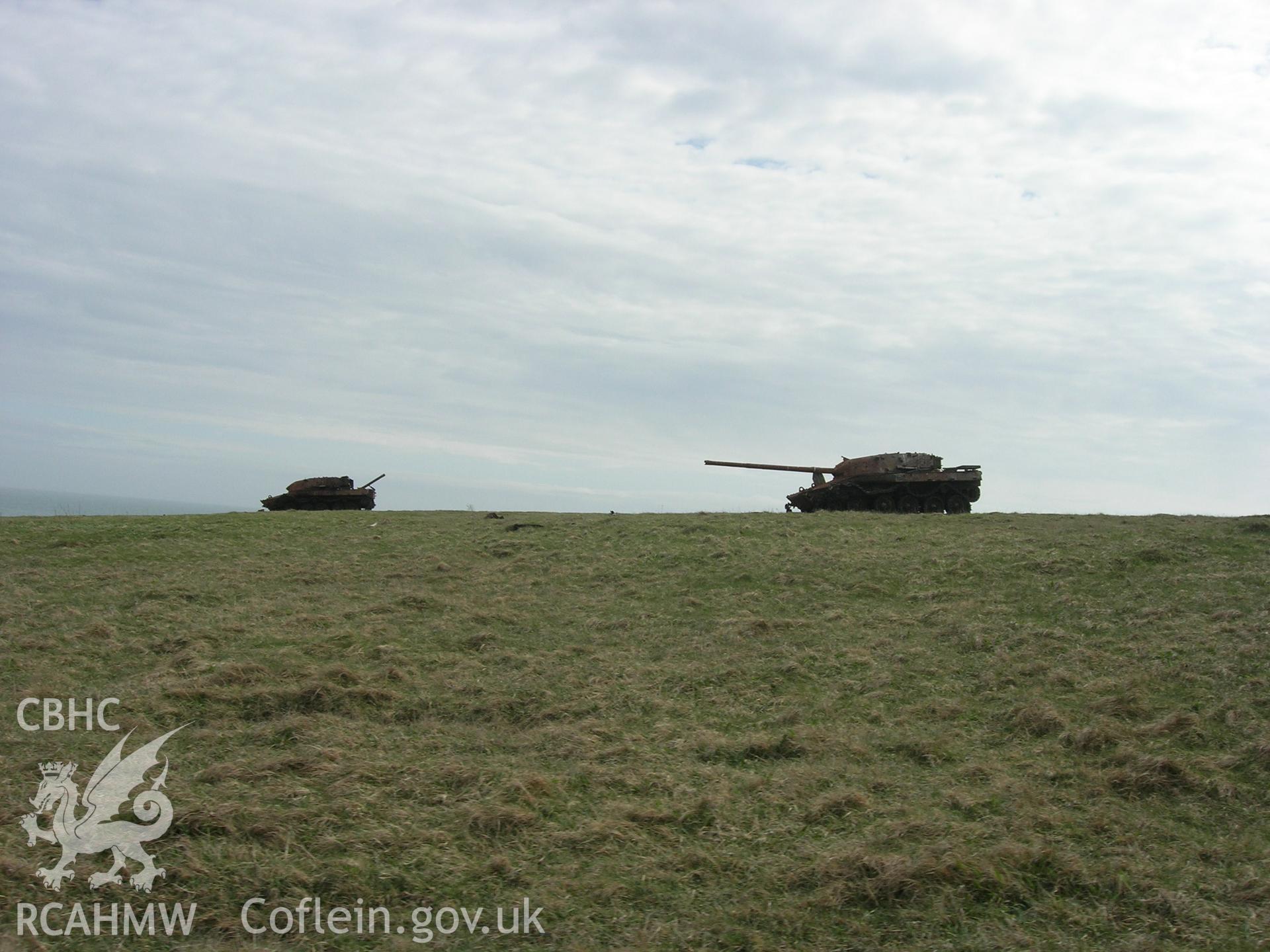 Two tanks used for firing practice