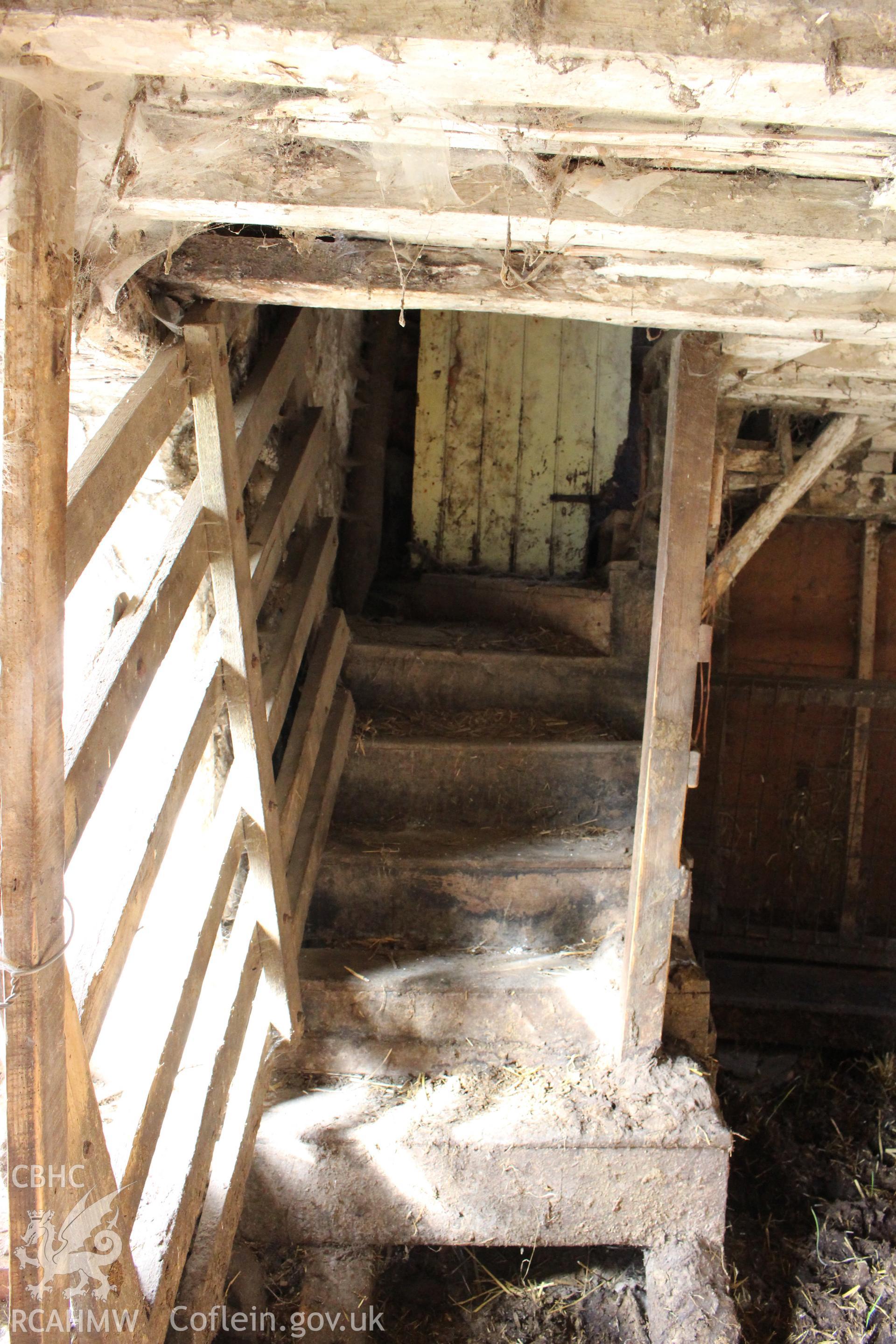 Interior; stair from kitchen to first floor