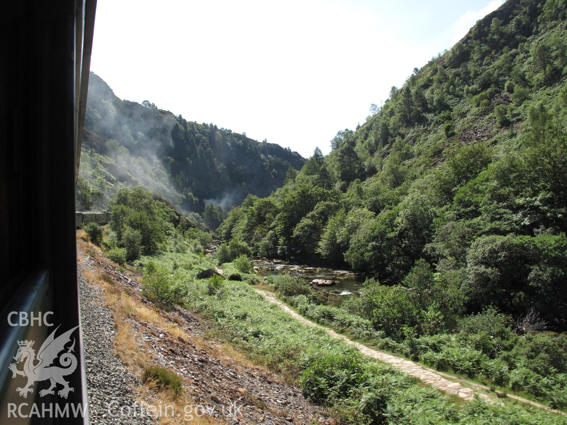 Aberglaslyn Pass, Welsh Highland Railway, from the north.