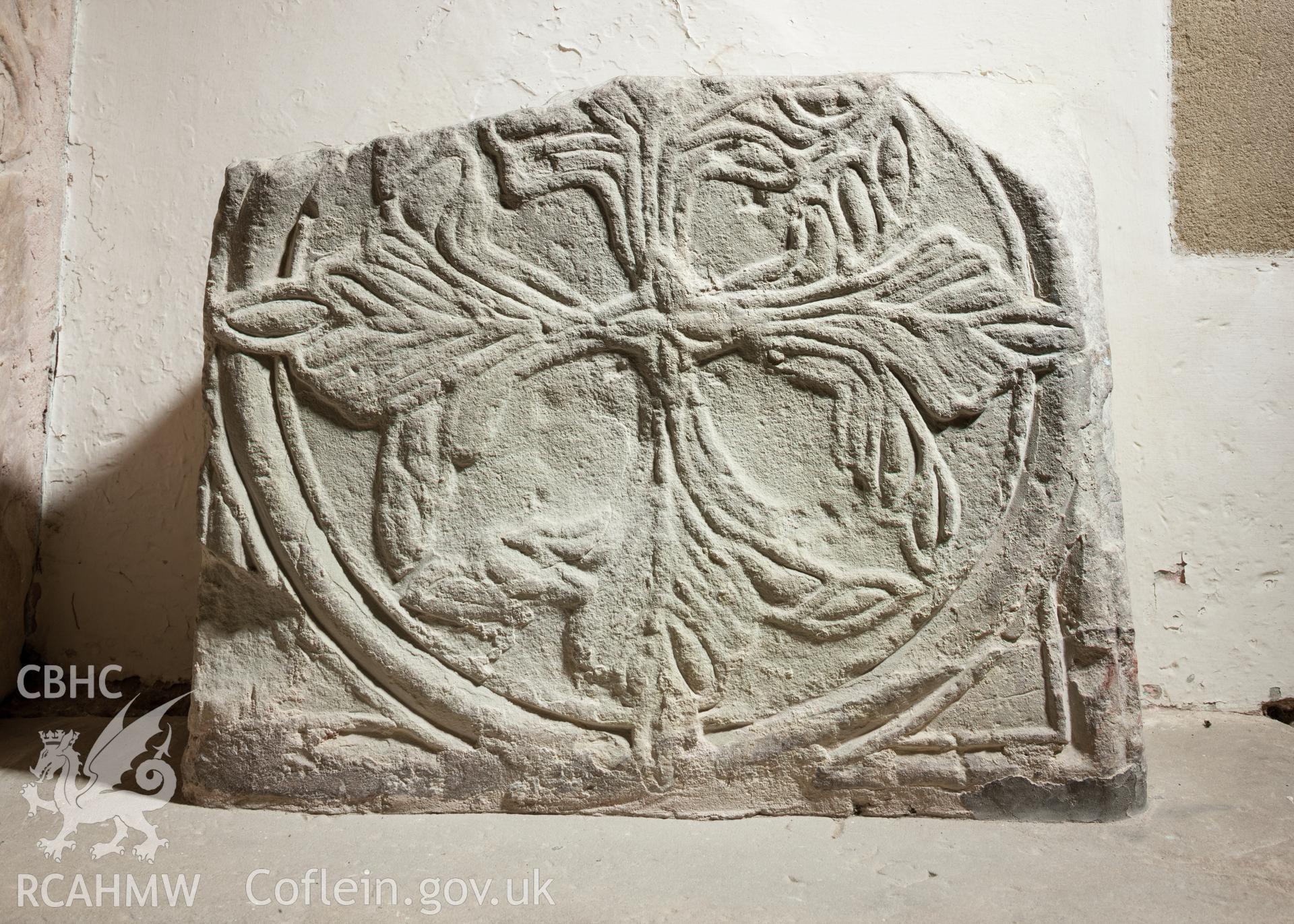 Early christian stone carvings in porch