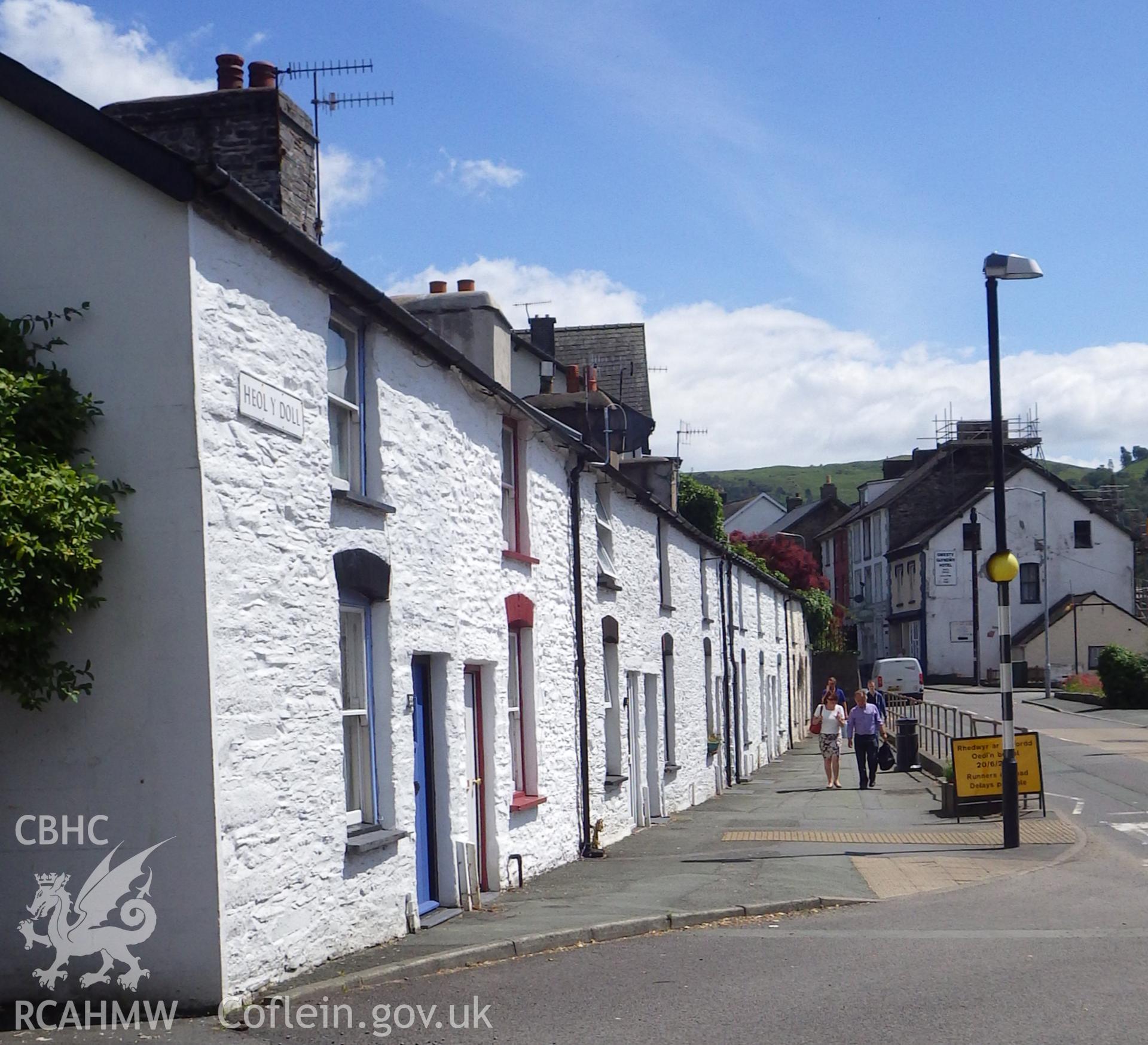Exterior view of Morris cottages (nos 1 -33), Heol Y Doll, Machynlleth