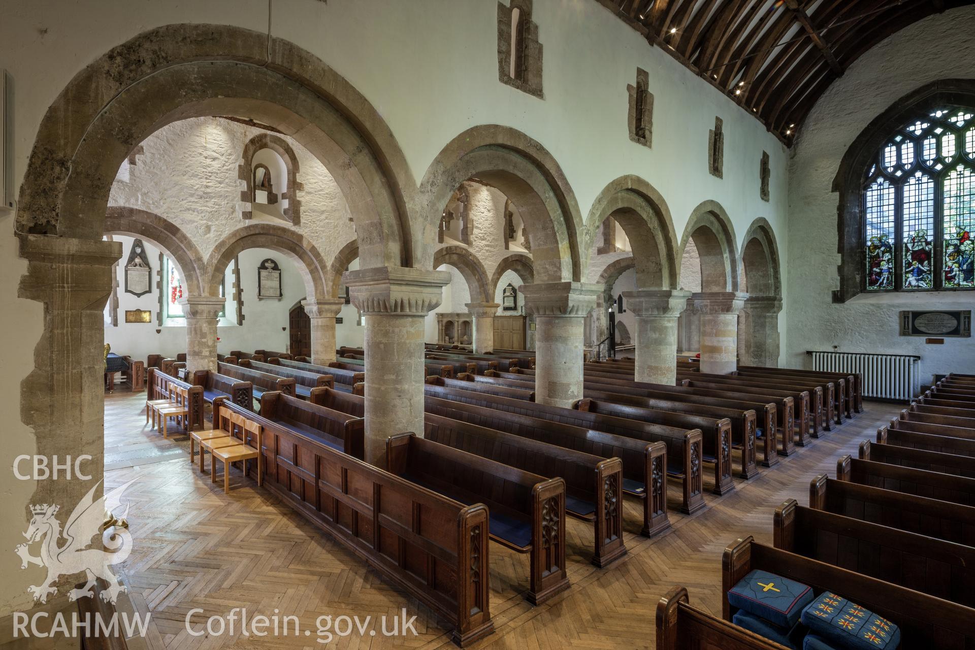 Interior, south aisle arcade from the southwest