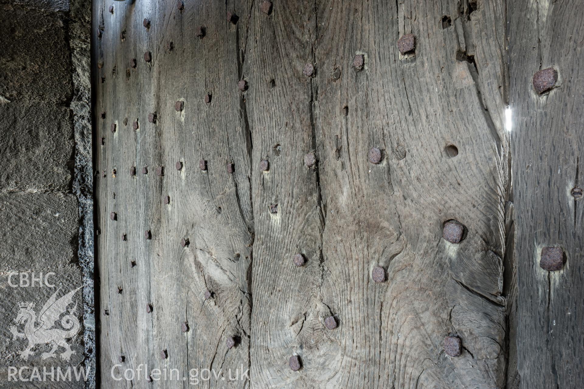 Exterior of gate with nail pattern