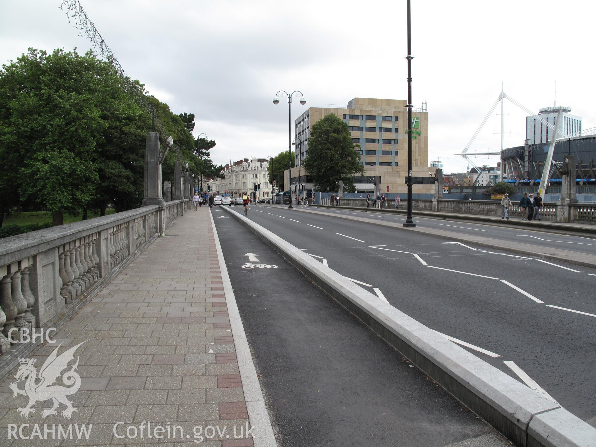 View of road deck from the west, Cardiff Bridge.