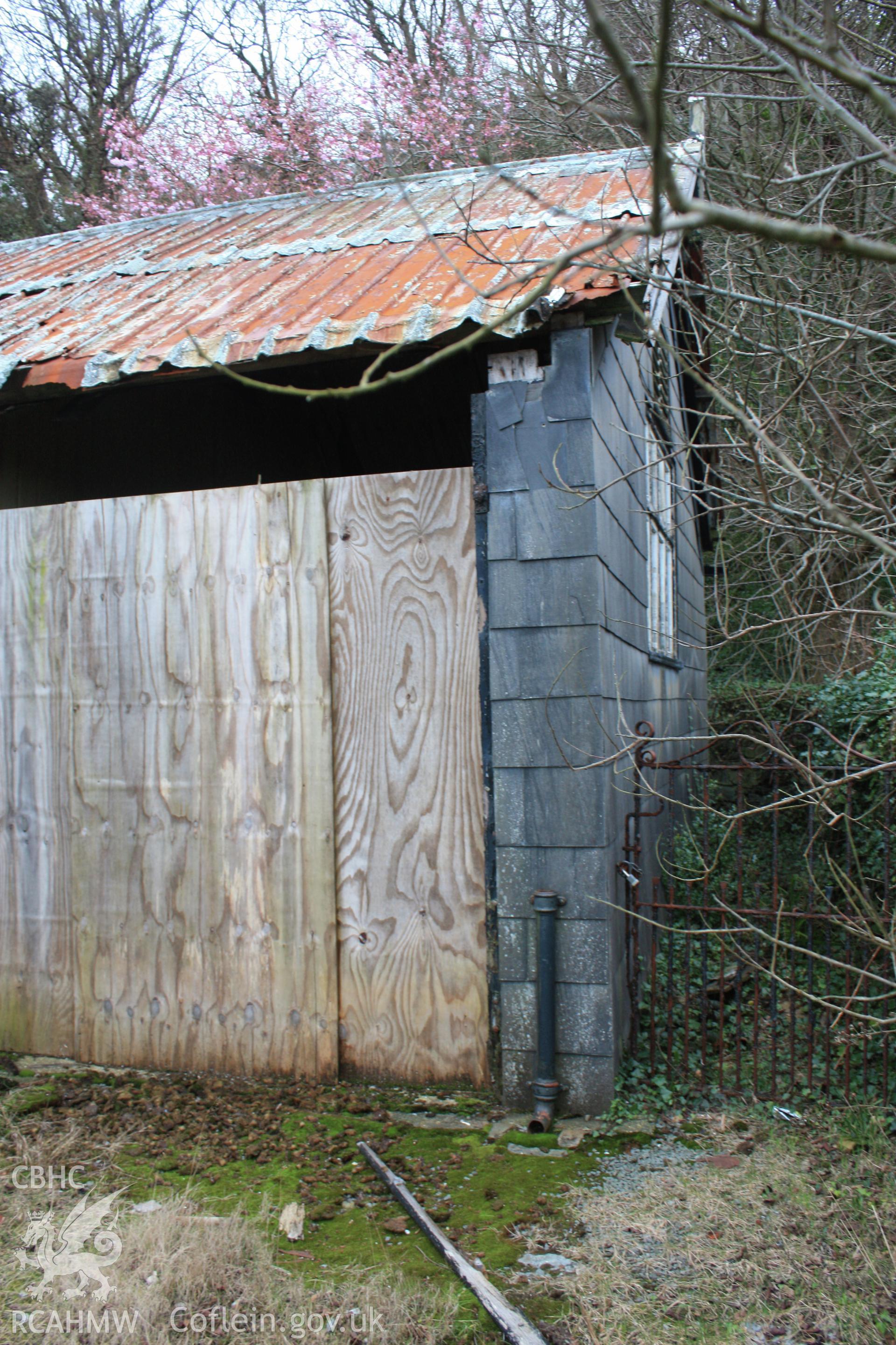 Detail of southern bay showing slate hung south elevation