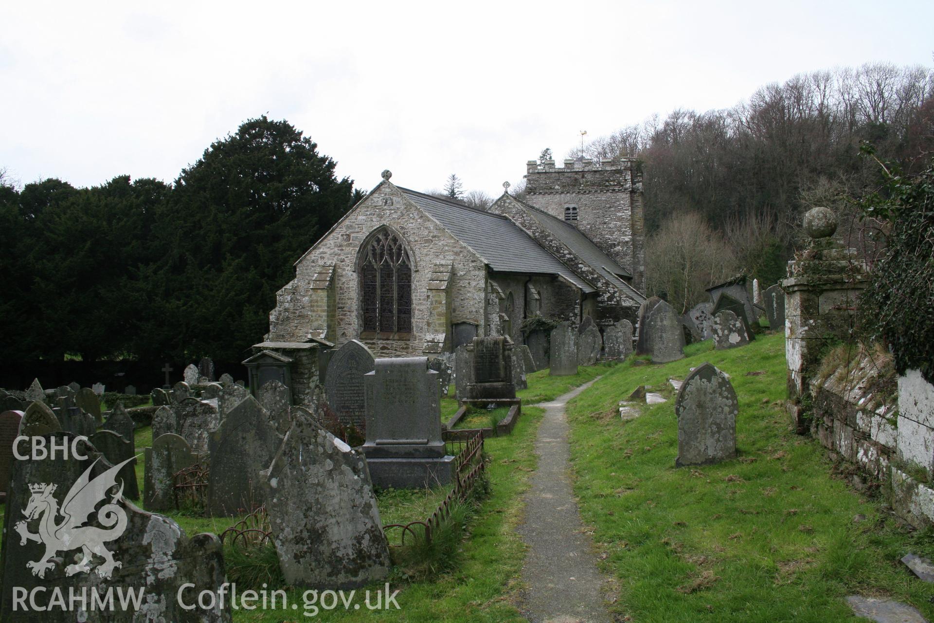 St Brynach's Church, Nevern. March 2007. Exterior view looking west.