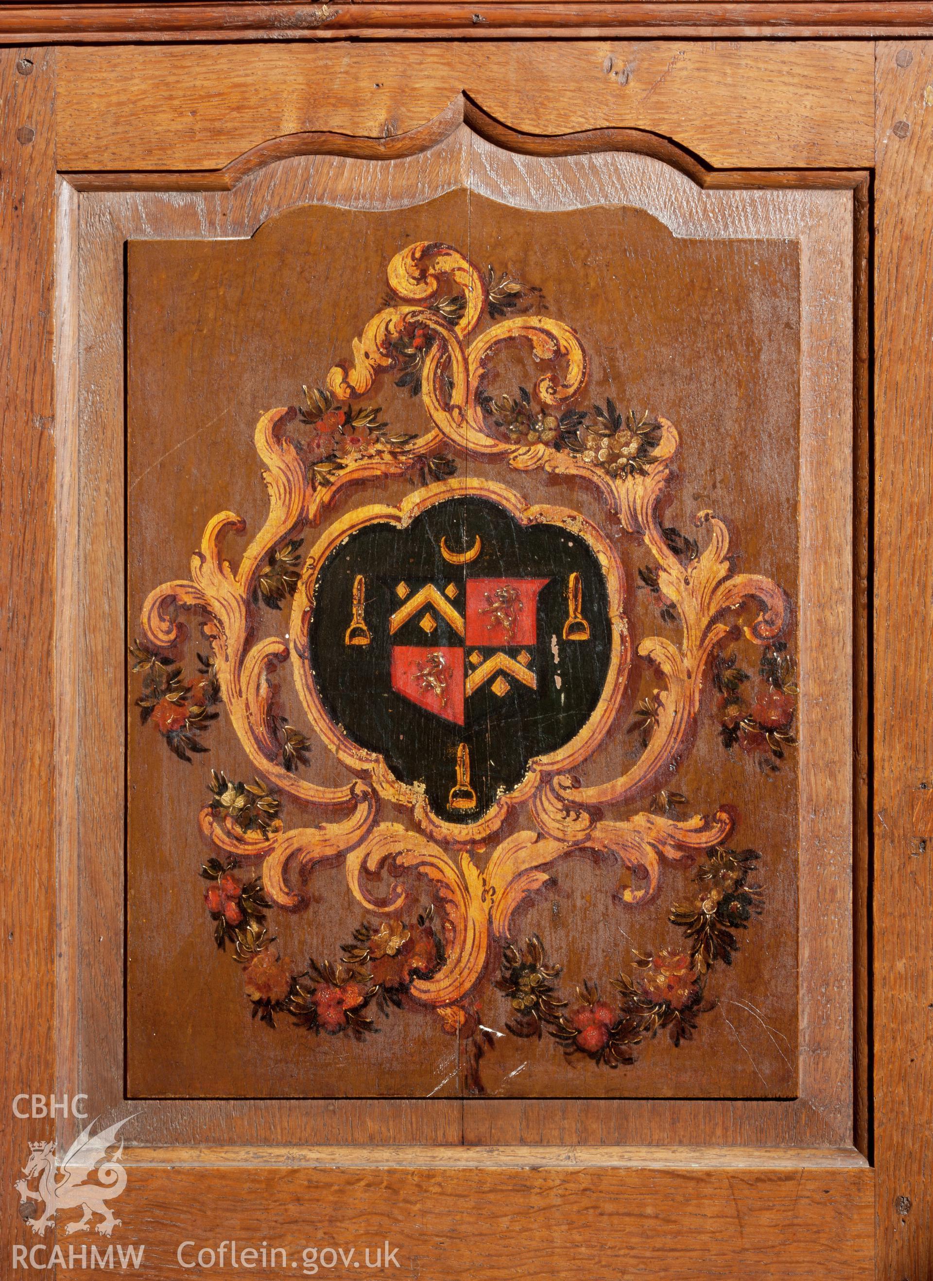 Coats of arms on pews, from the east end in sequence