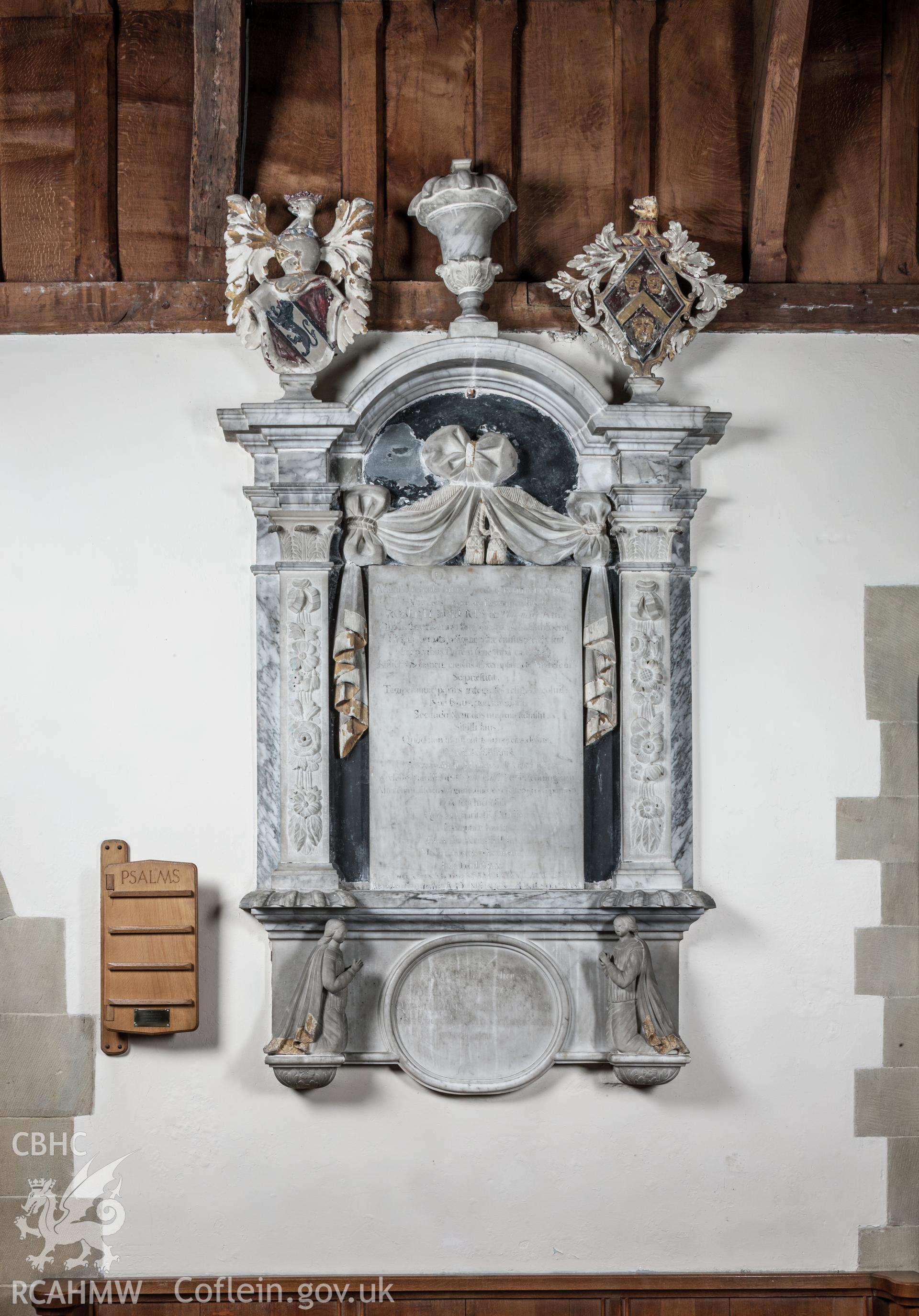 Memorial on left of chancel