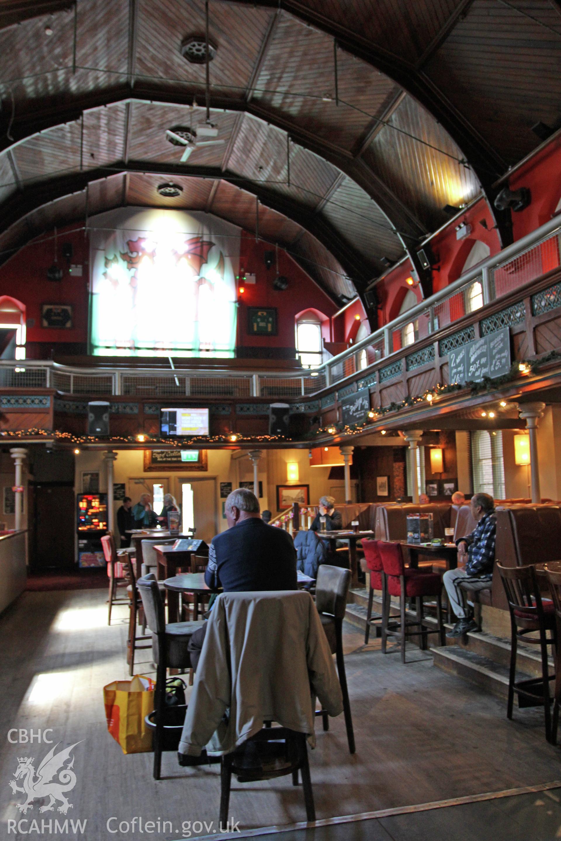 Interior of the Former English Independent Chapel looking north towards Wyndham Street