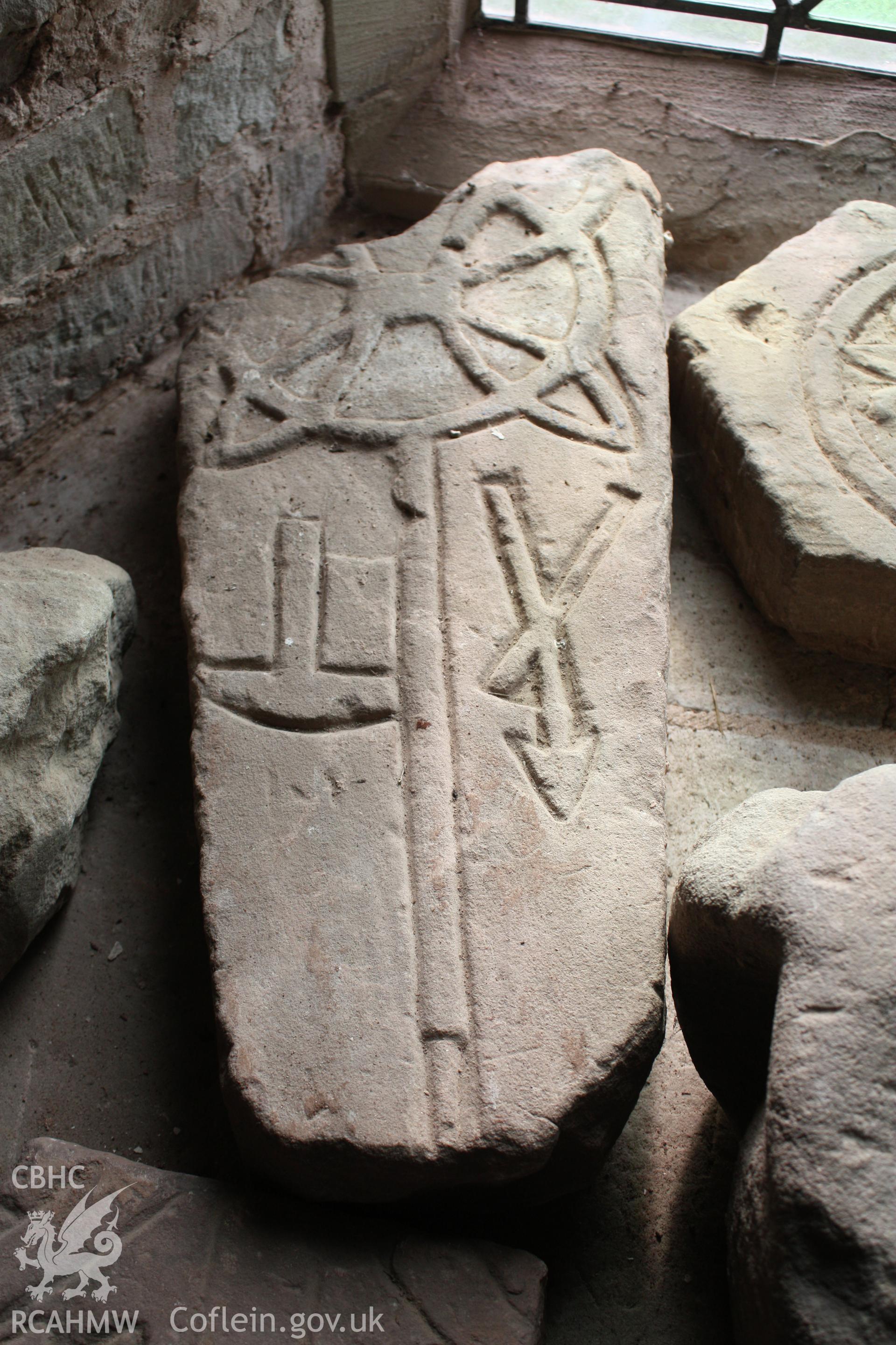 Detail of out of situ gravestone fragment