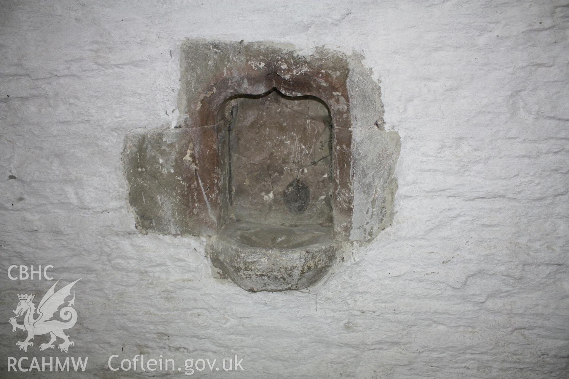 St Mary's Church, Pilleth. Piscina.
