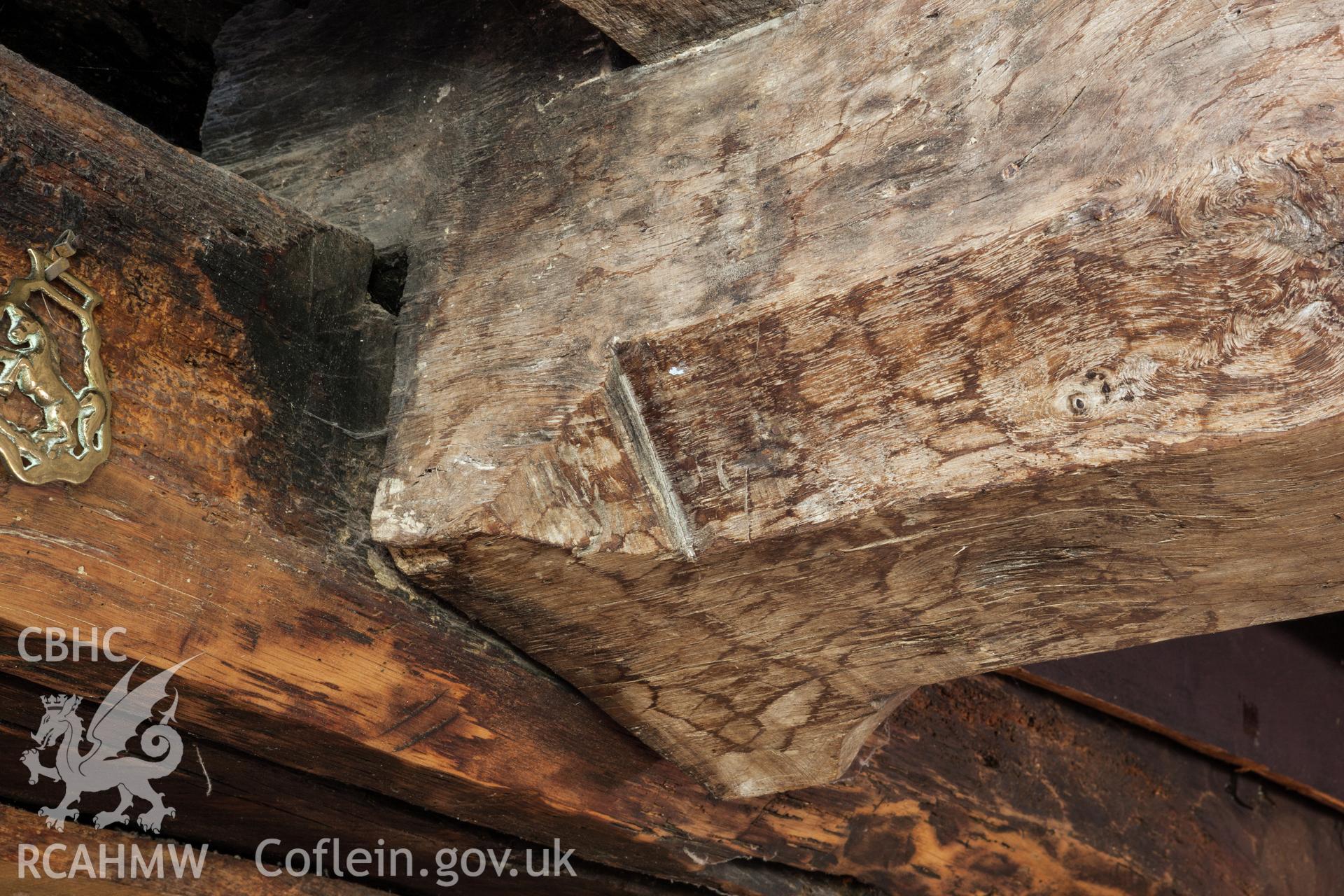 Detail of stop end on parlour beam