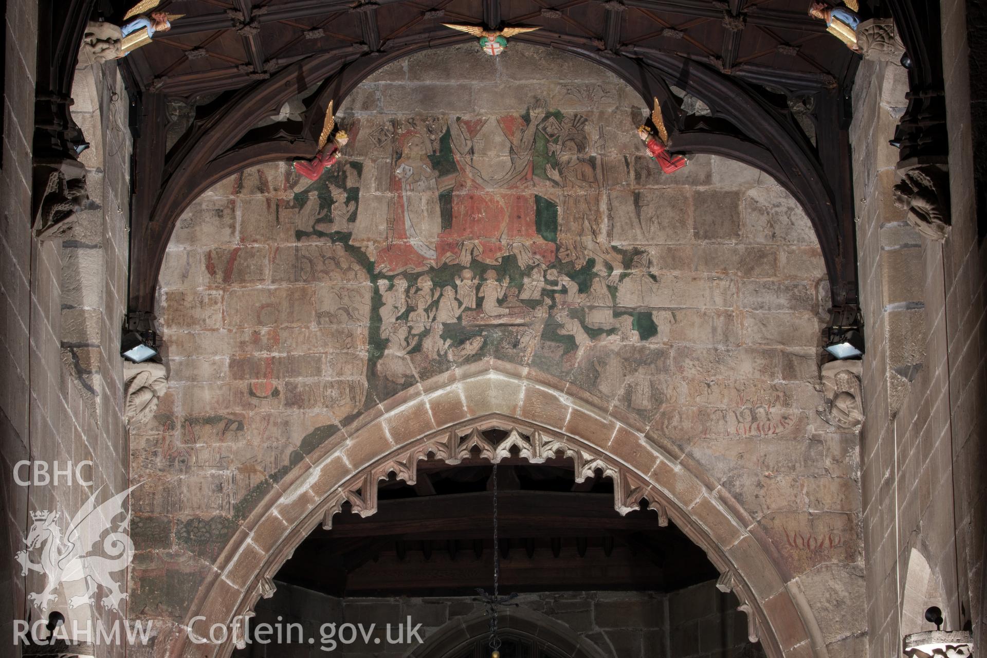 Detail of wall painting over chancel arch