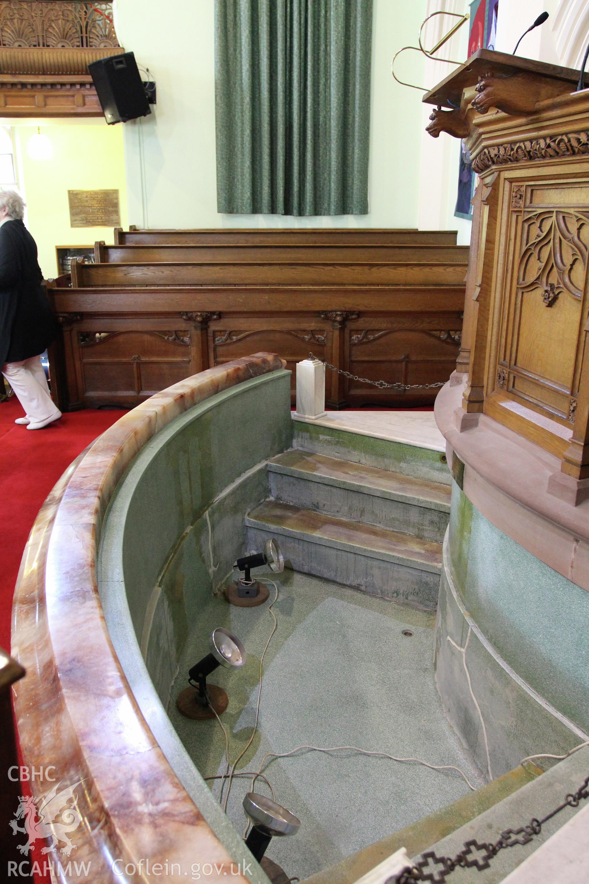 Interior of Hope Baptist Chapel, detail of baptism pool