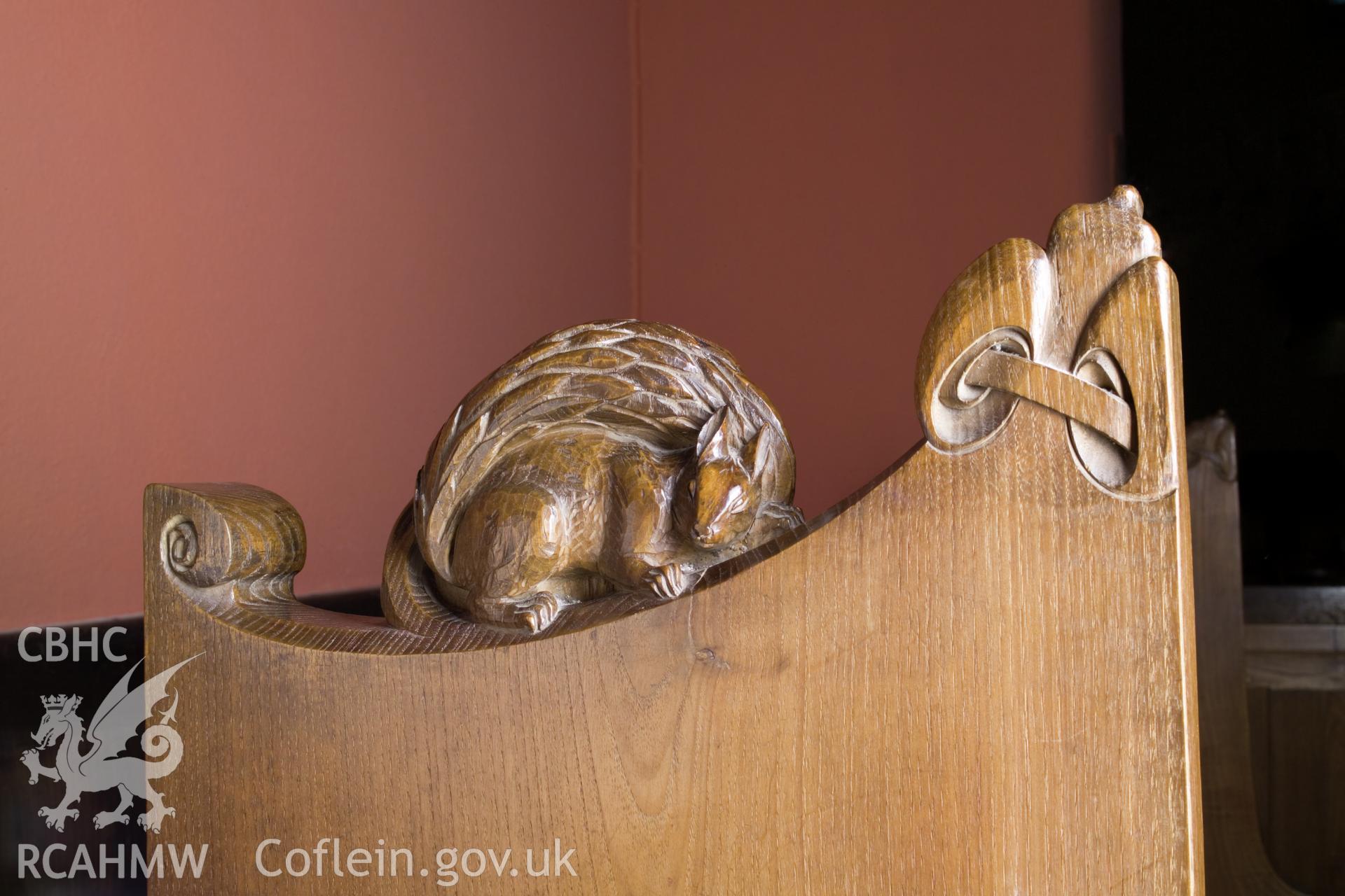 Detail of carving on bench