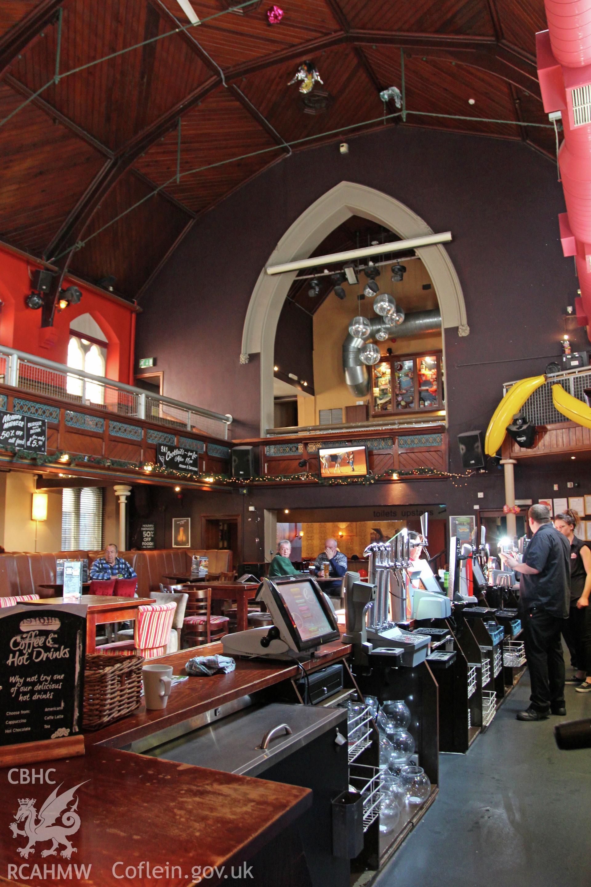 Interior of the Former English Independent Chapel looking south towards the original pulpit arch