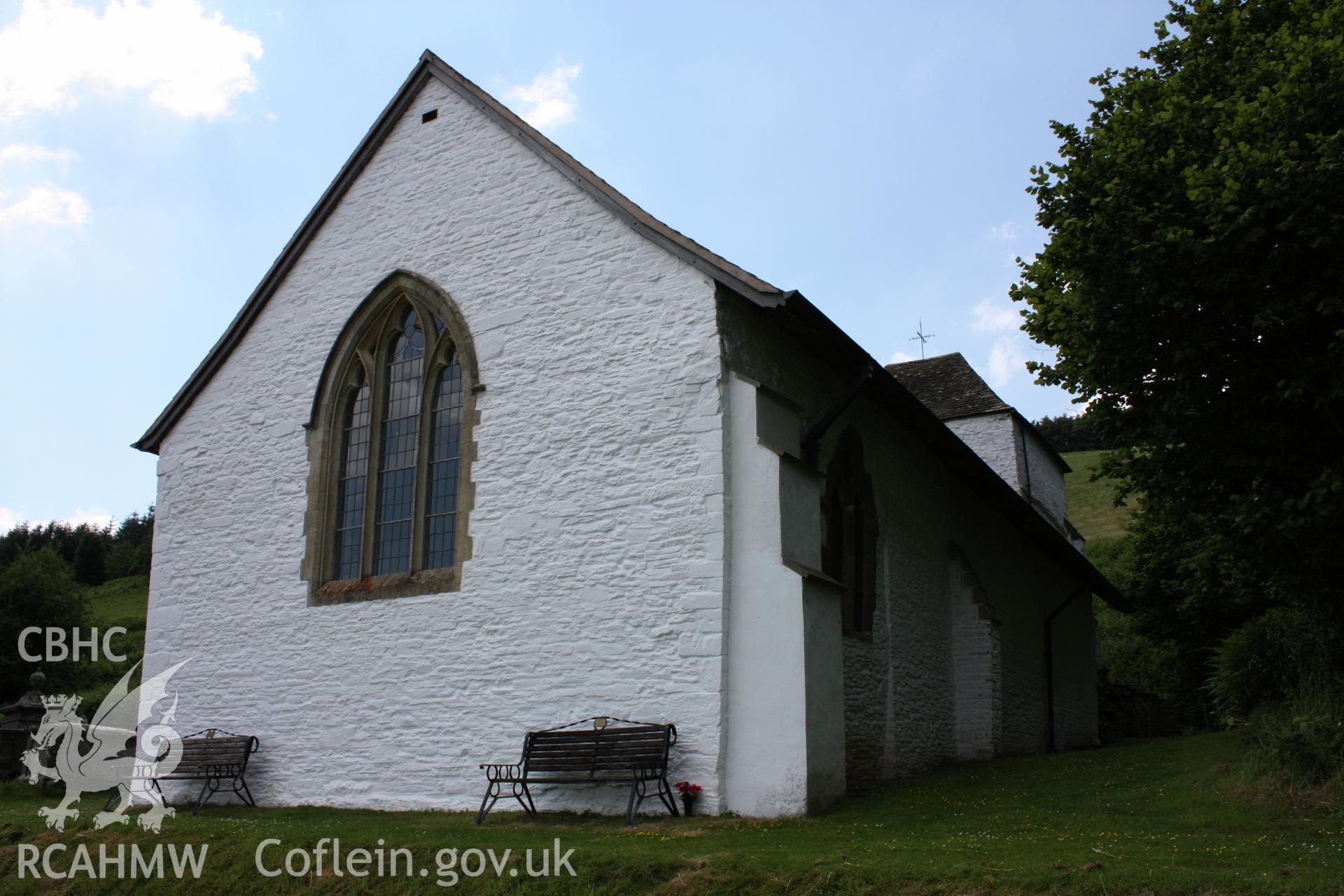 St Mary's Church, Pilleth. Exterior view of chancel and north facade.