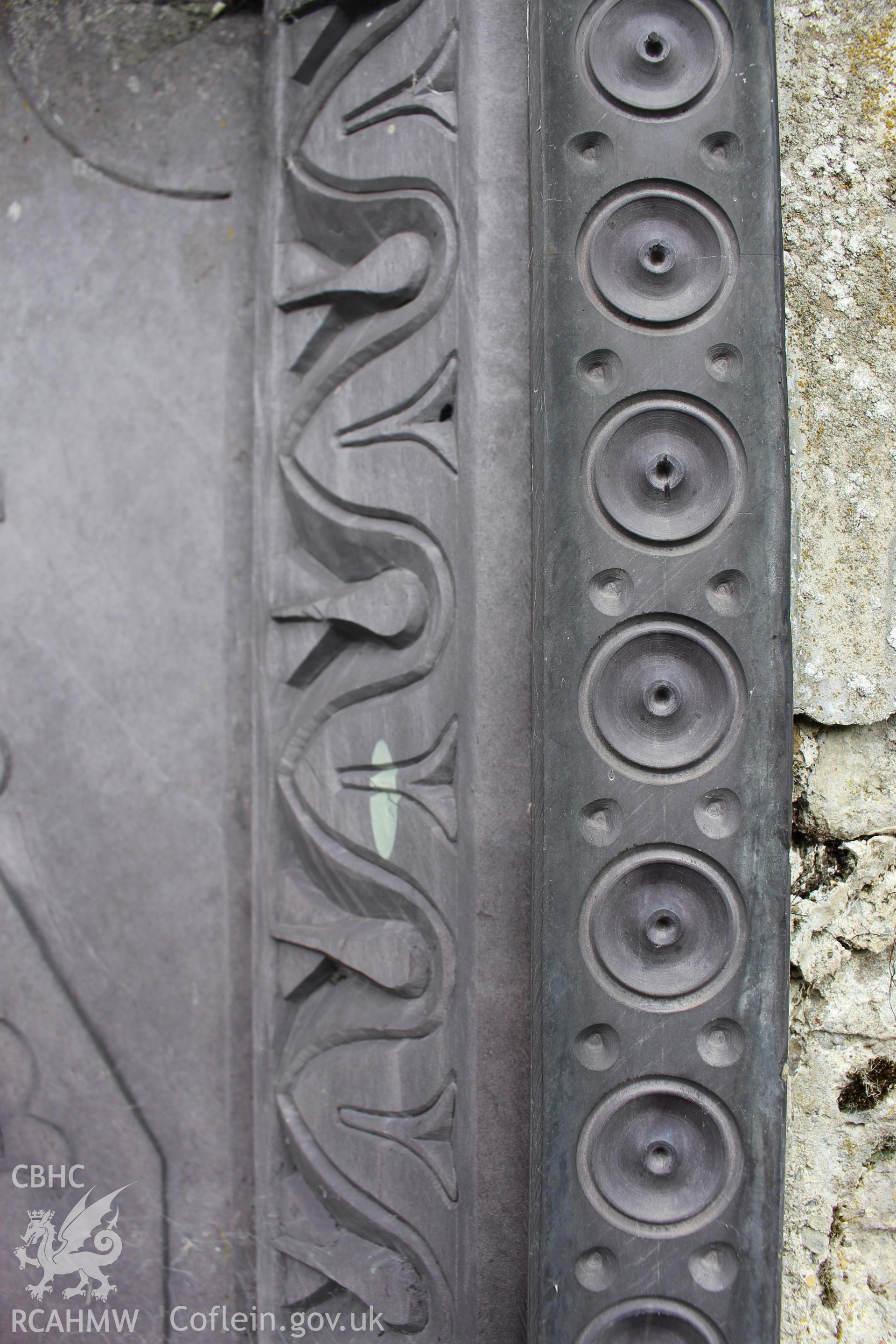 Carved detail on the gravestone of Joseph & Rachel Joseph