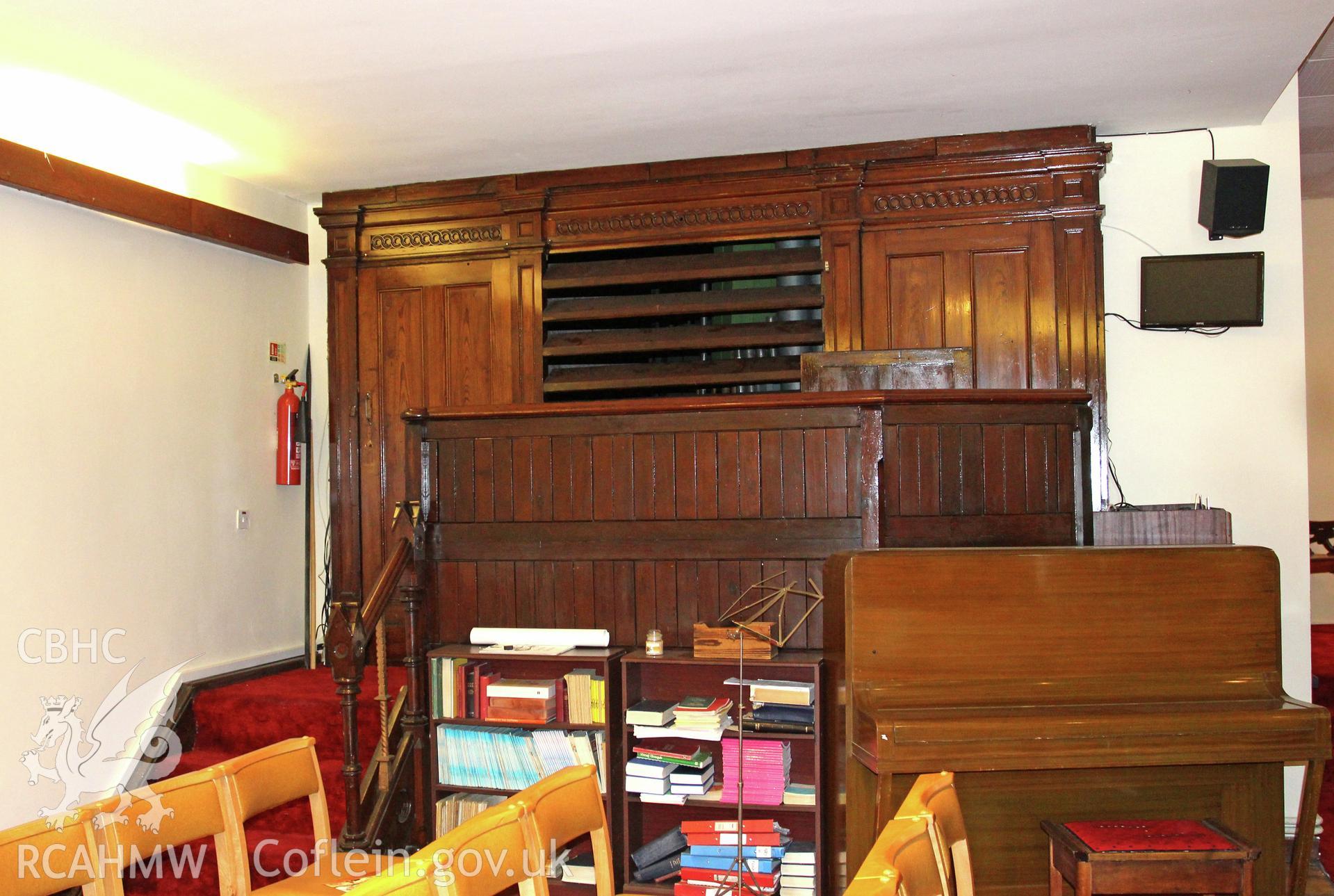 Bridgend English Wesleyan Methodist Chapel detail of remodelled organ enclosure