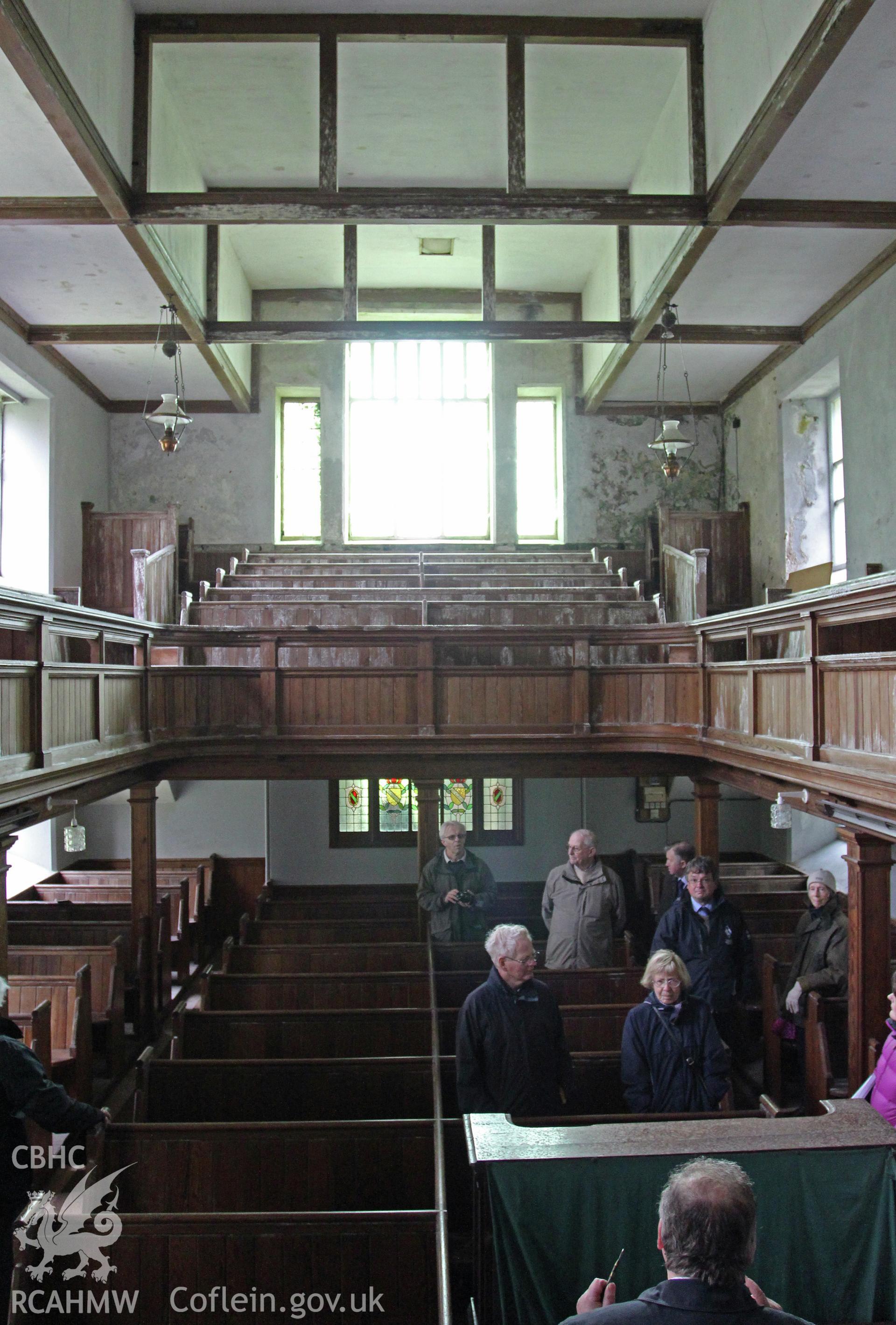 Interior of chapel looking east from pulpit