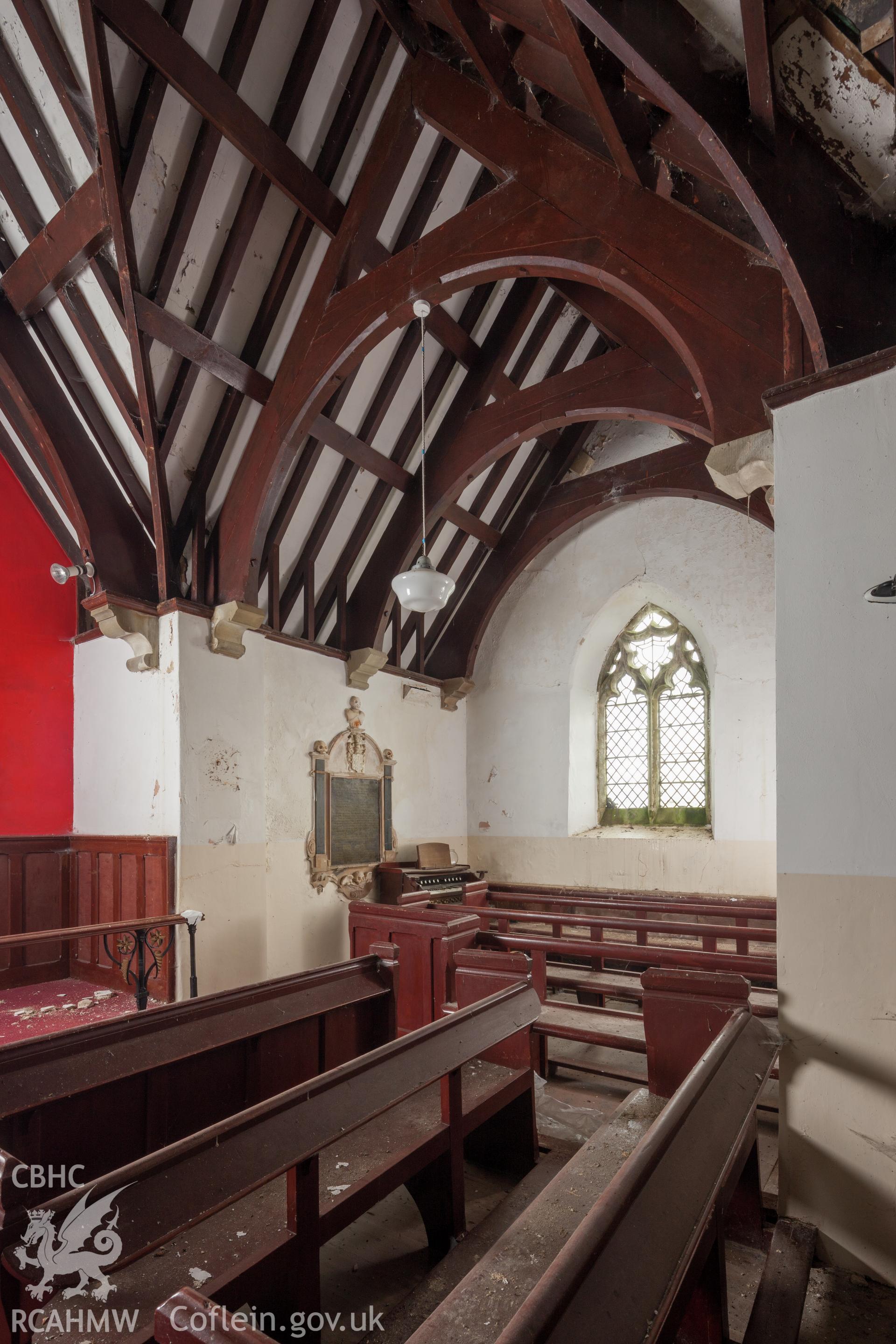 Interior of transept, viewed from the north northwest