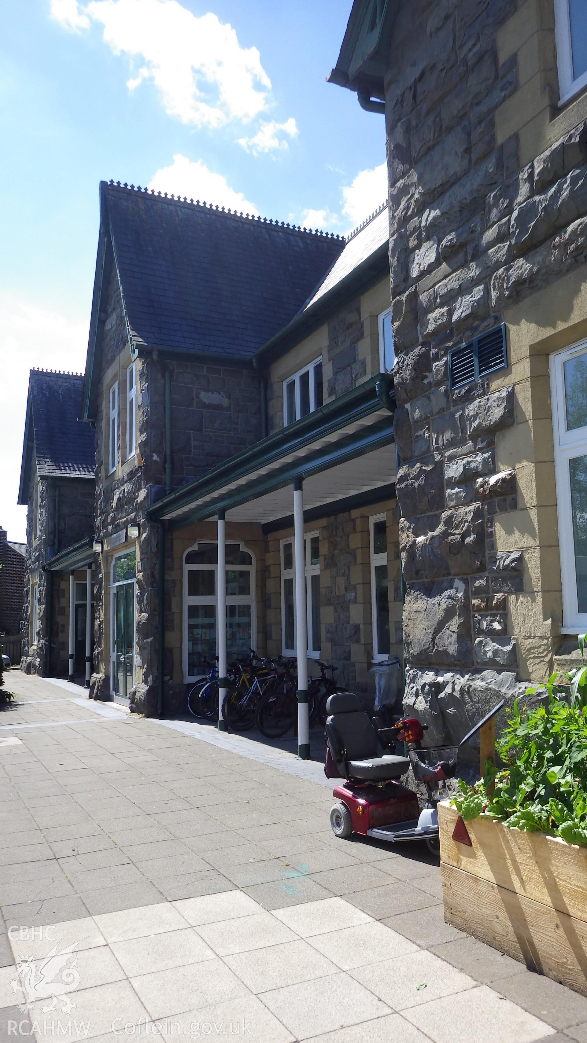 Exterior view of station from east looking west