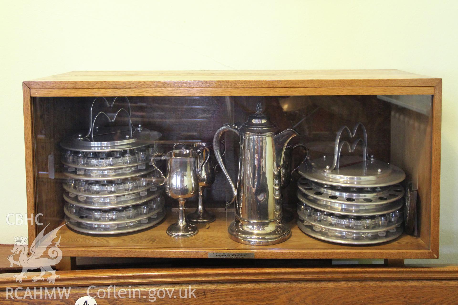 Interior of Hope Baptist Chapel, detail of communion plate