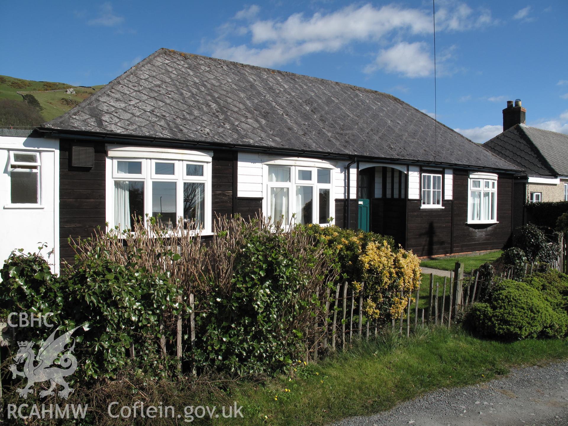 View of No.2 Marconi Bungalows, Tywyn, from the northwest.