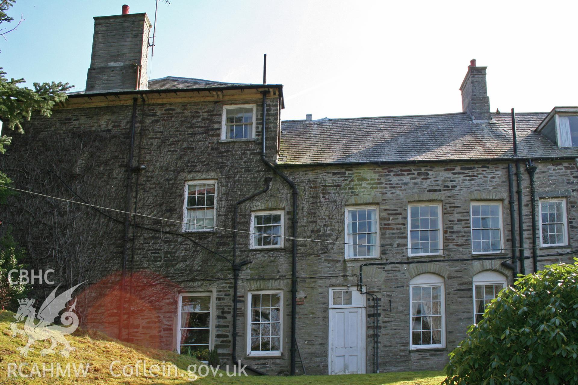 North elevation of east range and east part of north range