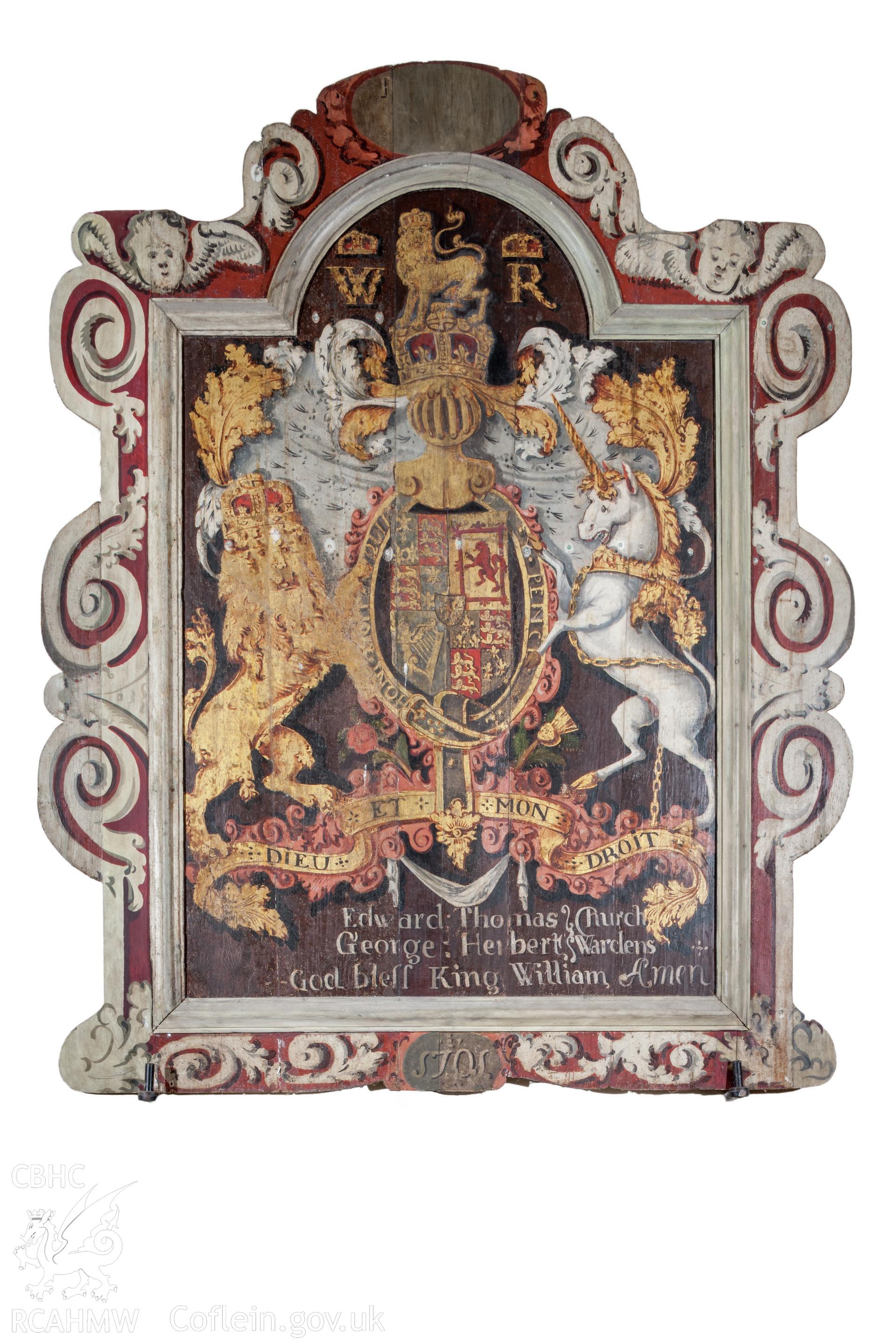 Painted panel, Royal coat of arms