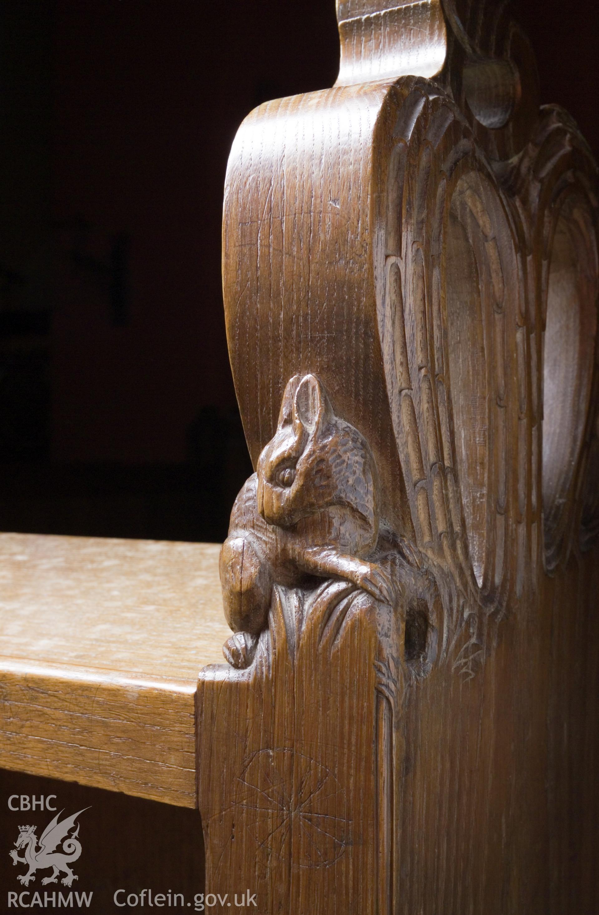 Detail of carving on bench