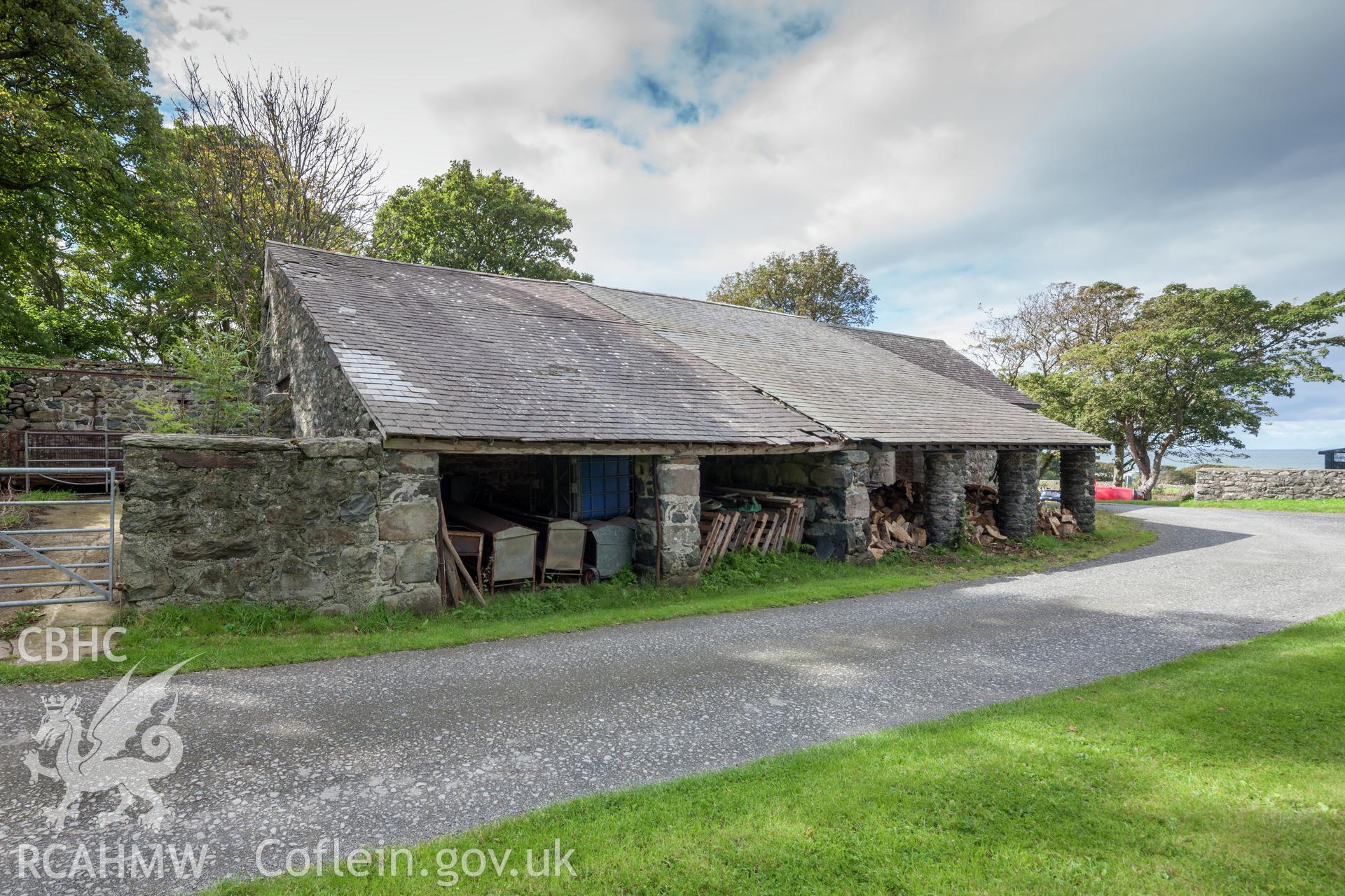 Exterior of barn viewed from the east