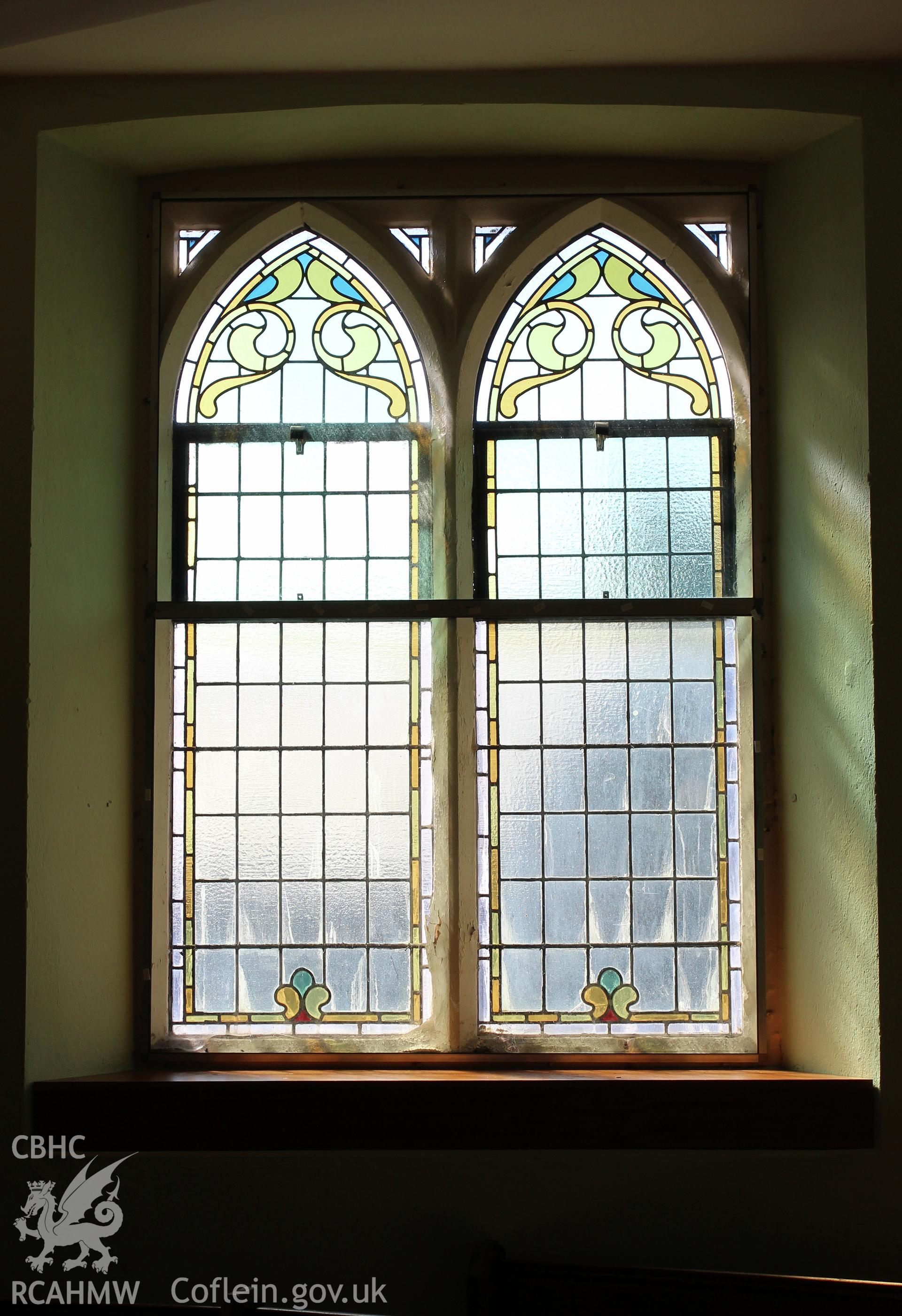 Interior of Hope Baptist Chapel, detail of window
