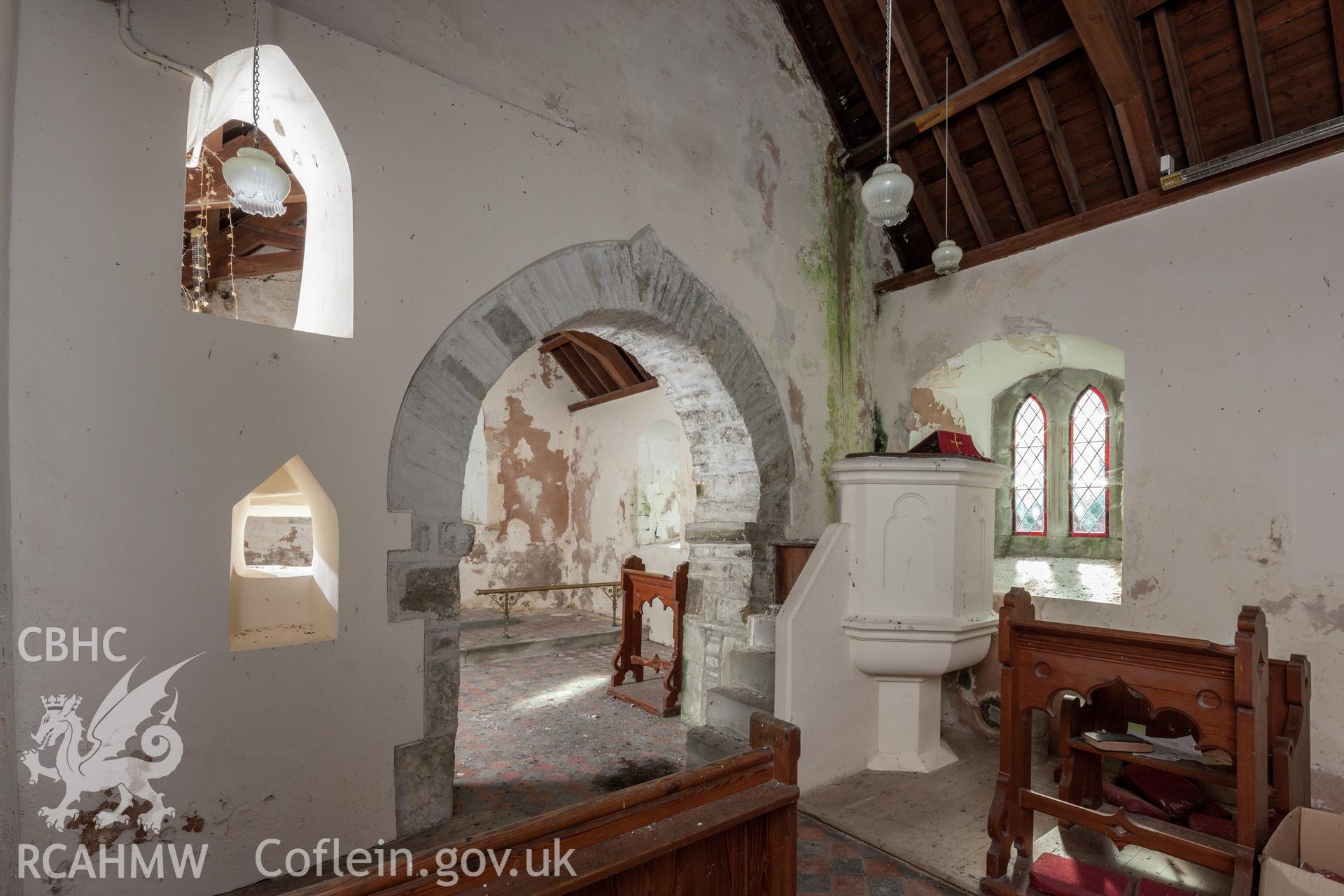 Interior, chancel arch viewed from the northwest