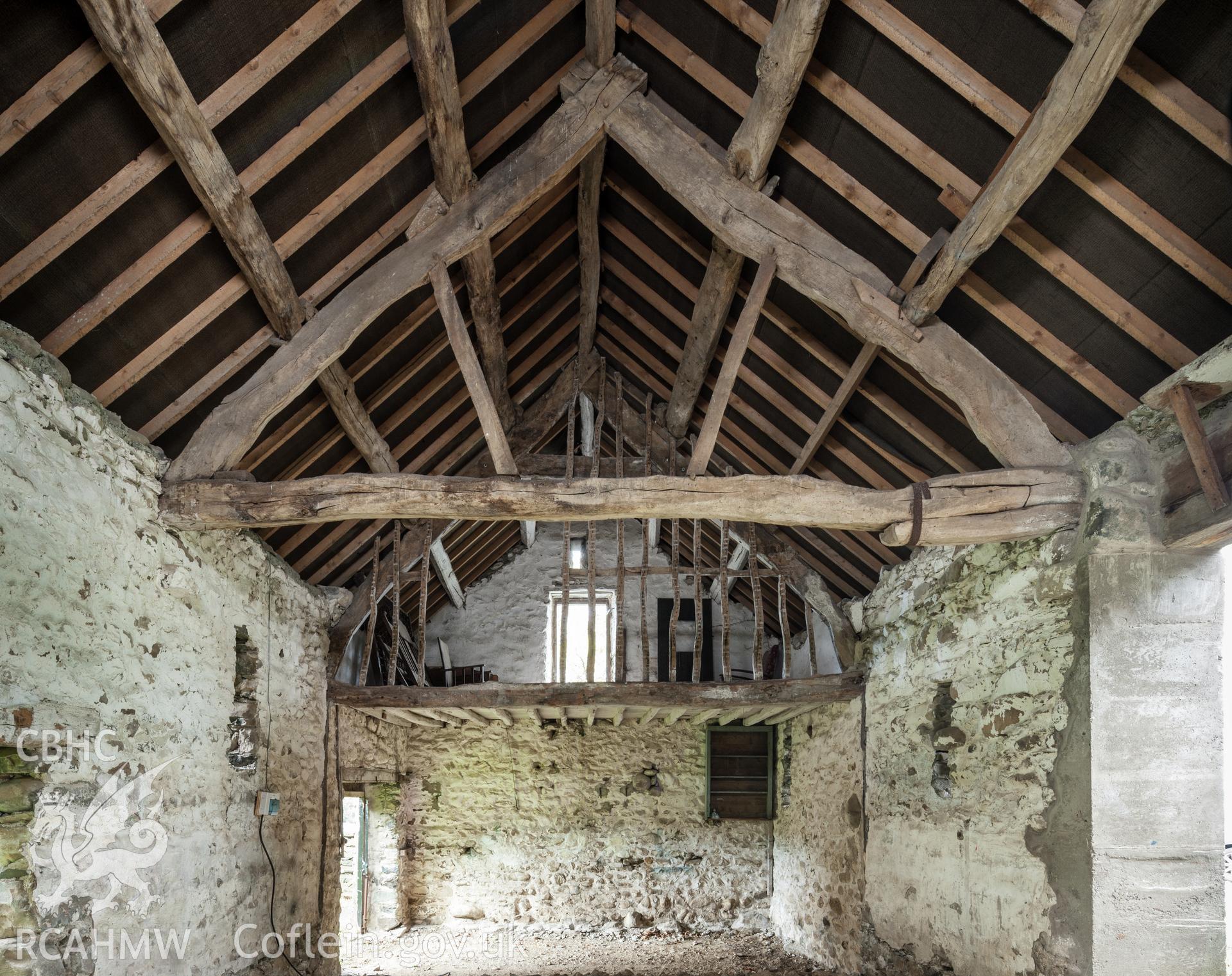 Interior of barn detail of northwest framing