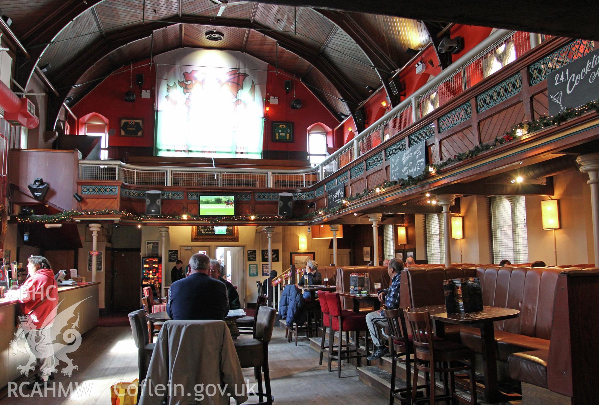 Interior of the Former English Independent Chapel looking north towards Wyndham Street