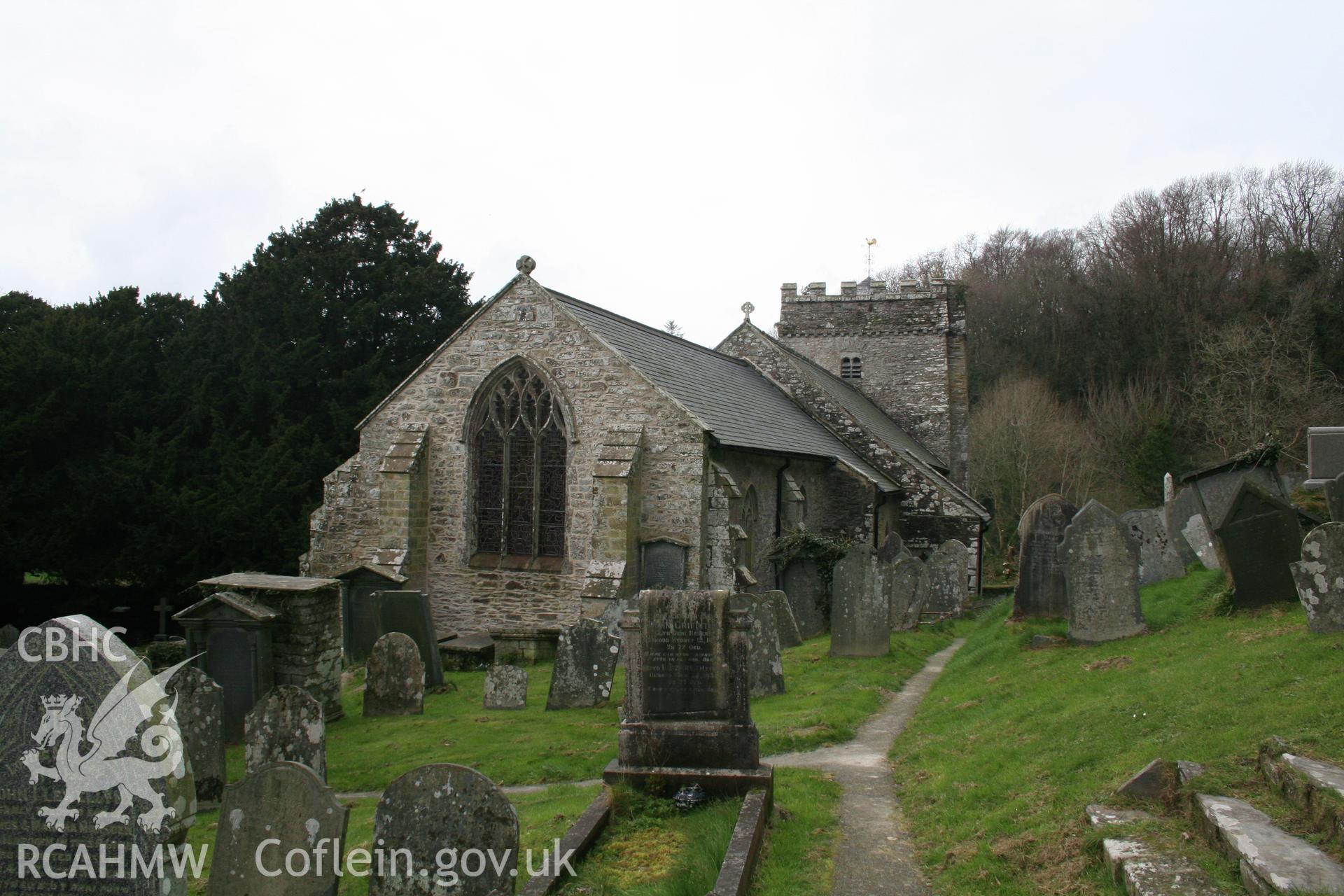St Brynach's Church, Nevern. March 2007. Exterior view looking west.