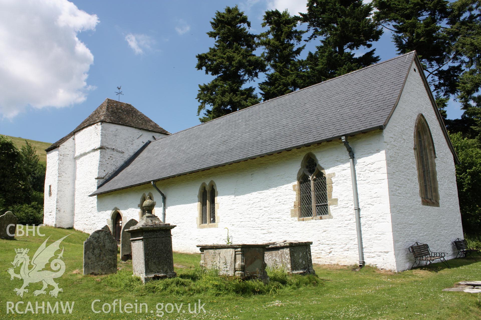St Mary's Church, Pilleth. Exterior view looking north-west.