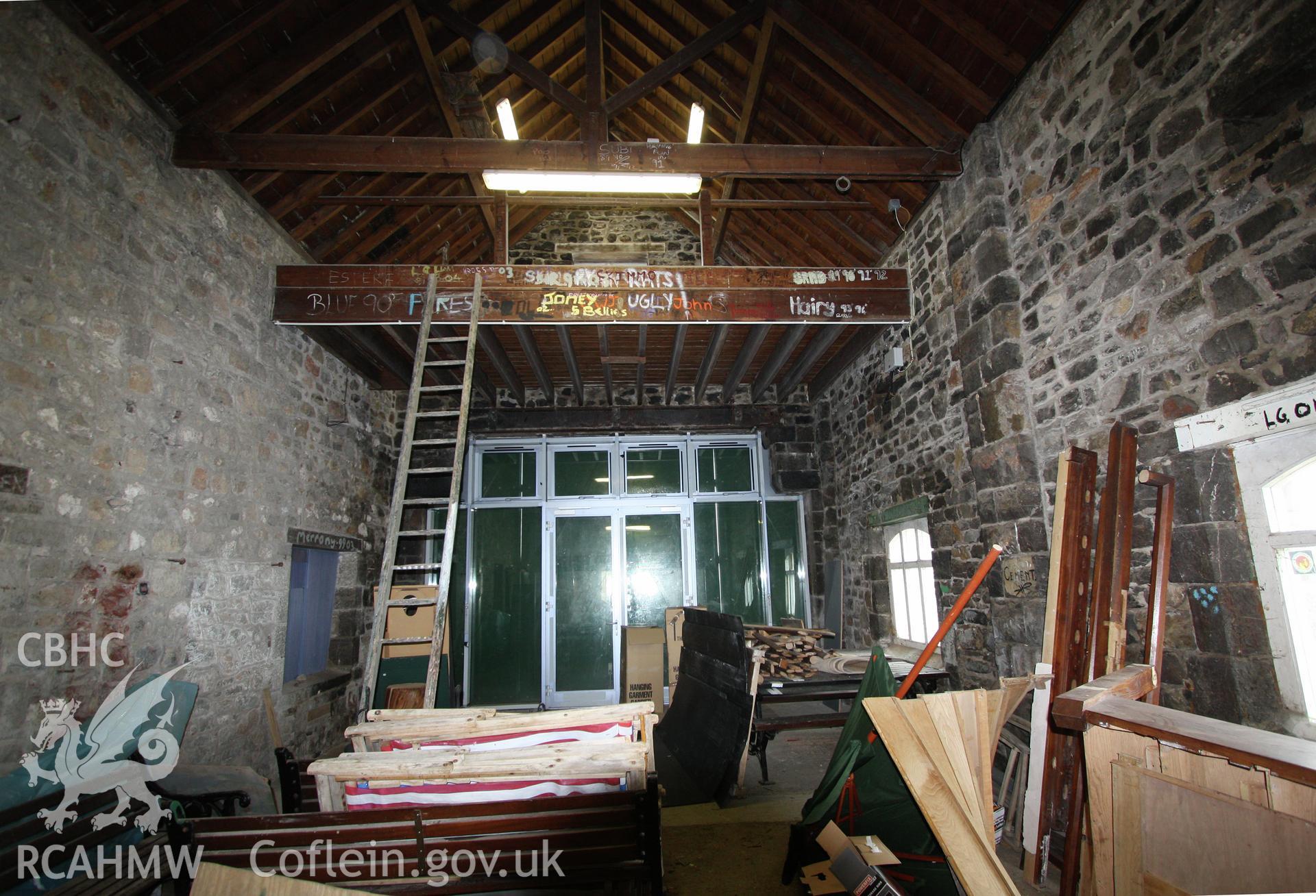 Interior of Castle Sands lifeboat station looking east