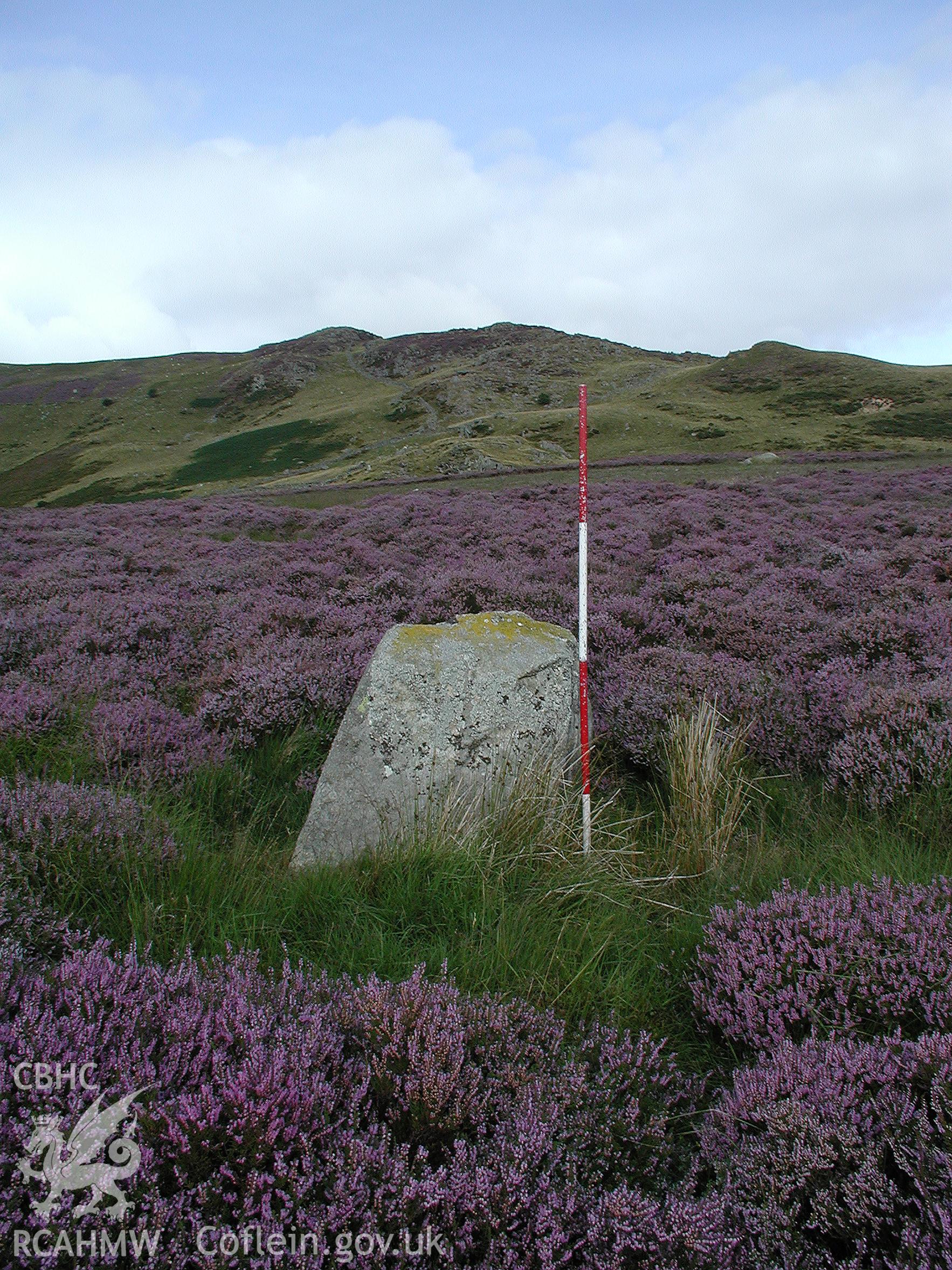 Digital photograph of Clogwyn Yr Eryr Standing Stone taken on 09/09/2003 by Cambrian Archaeological Projects during the Eastern Snowdonia Upland Survey