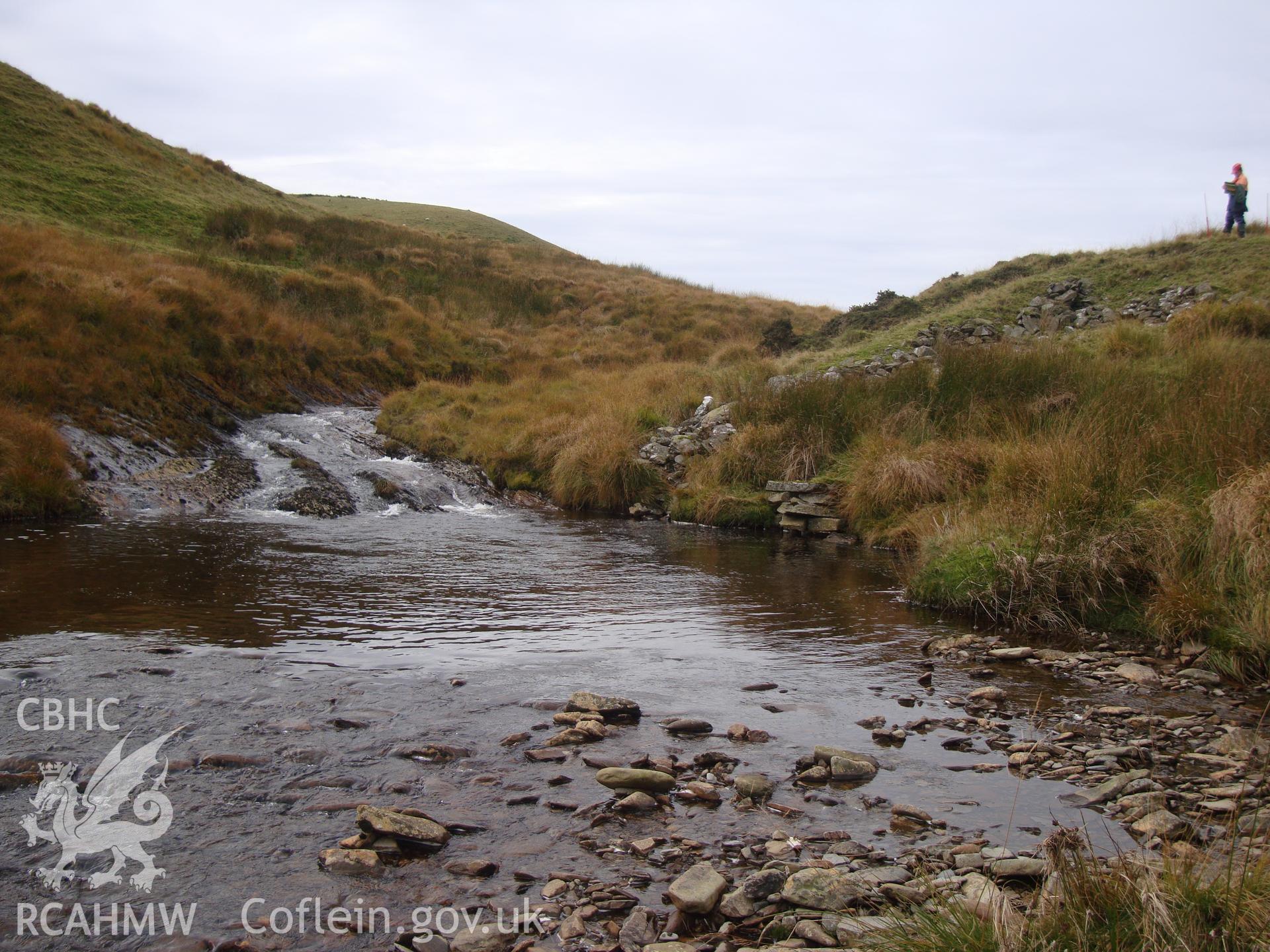 Southern end of sheep wash including the pool in the stream, looking west northwest.
