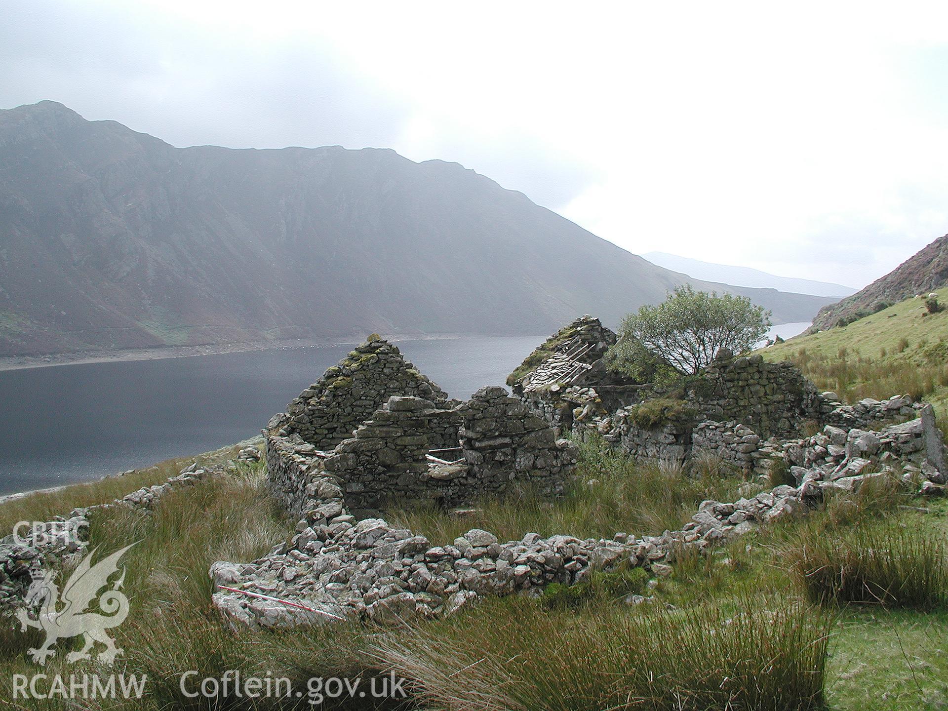 Digital photograph of Cwm Cowlyd Farmhouse taken on 14/08/2003 by Cambrian Archaeological Projects during the Eastern Snowdonia Upland Survey