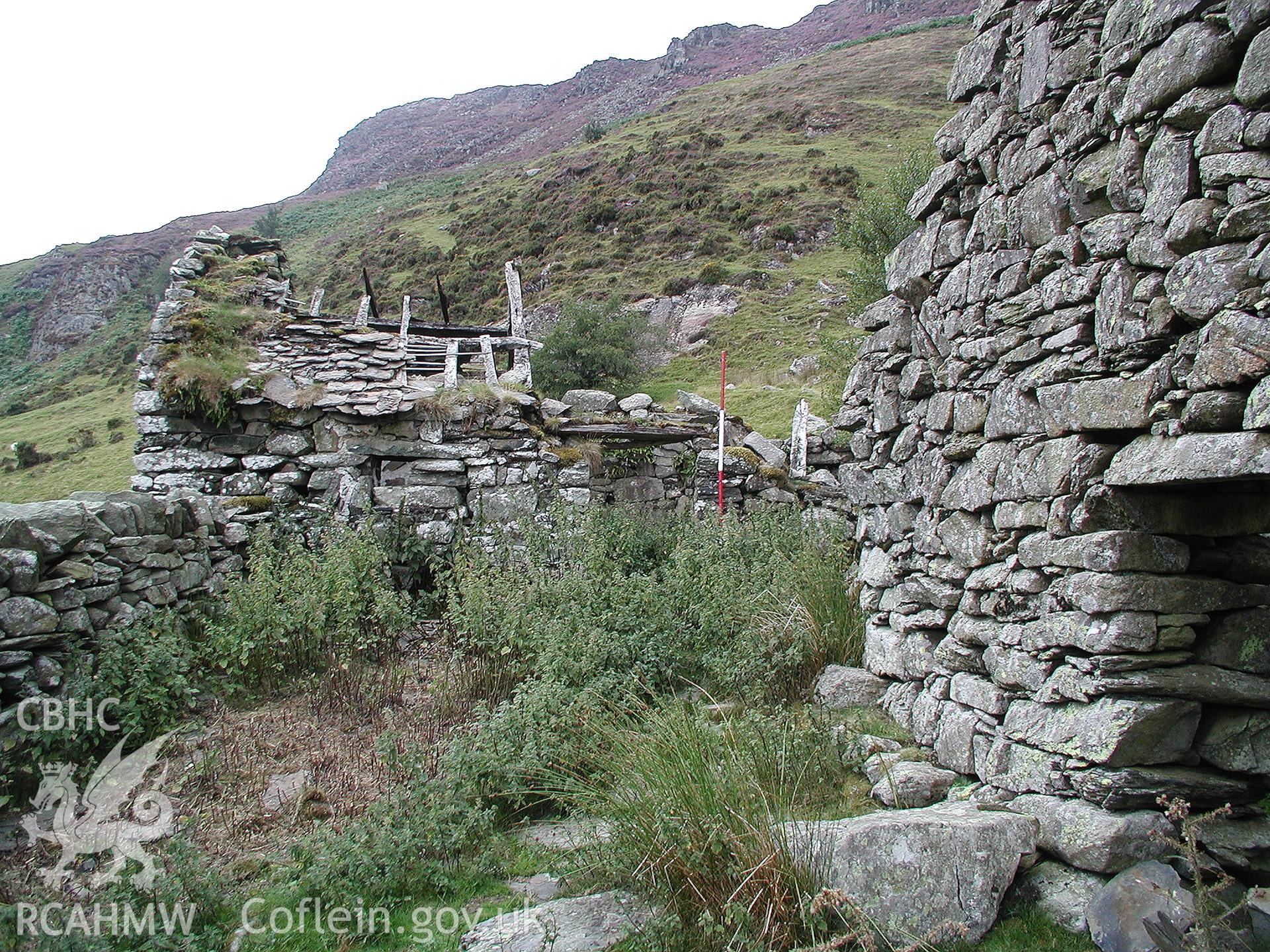 Digital photograph of Cwm Cowlyd Farmhouse taken on 14/08/2003 by Cambrian Archaeological Projects during the Eastern Snowdonia Upland Survey