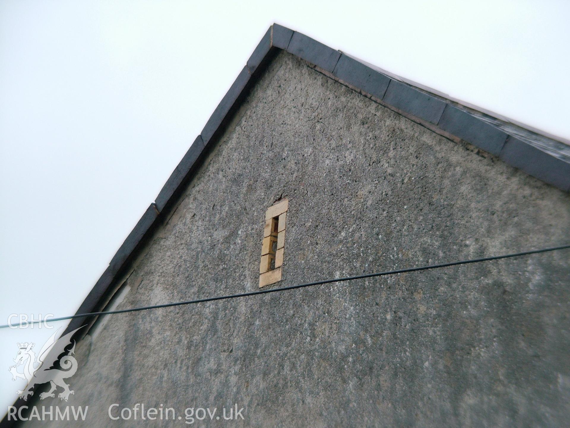 Digital colour photograph showing Llwynypandy chapel - exterior, gable end