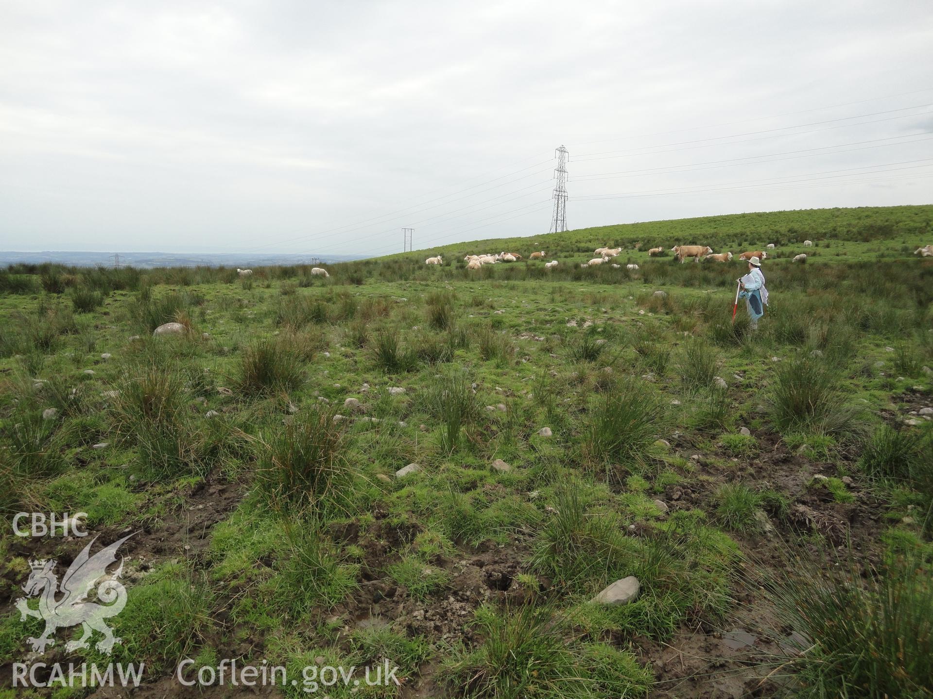 Denuded cairn, looking northwest.