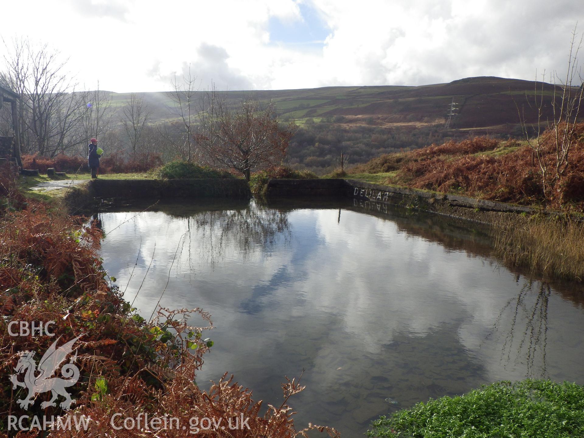 The swimming pool at Troedyrhiw Lido, looking west southwest.