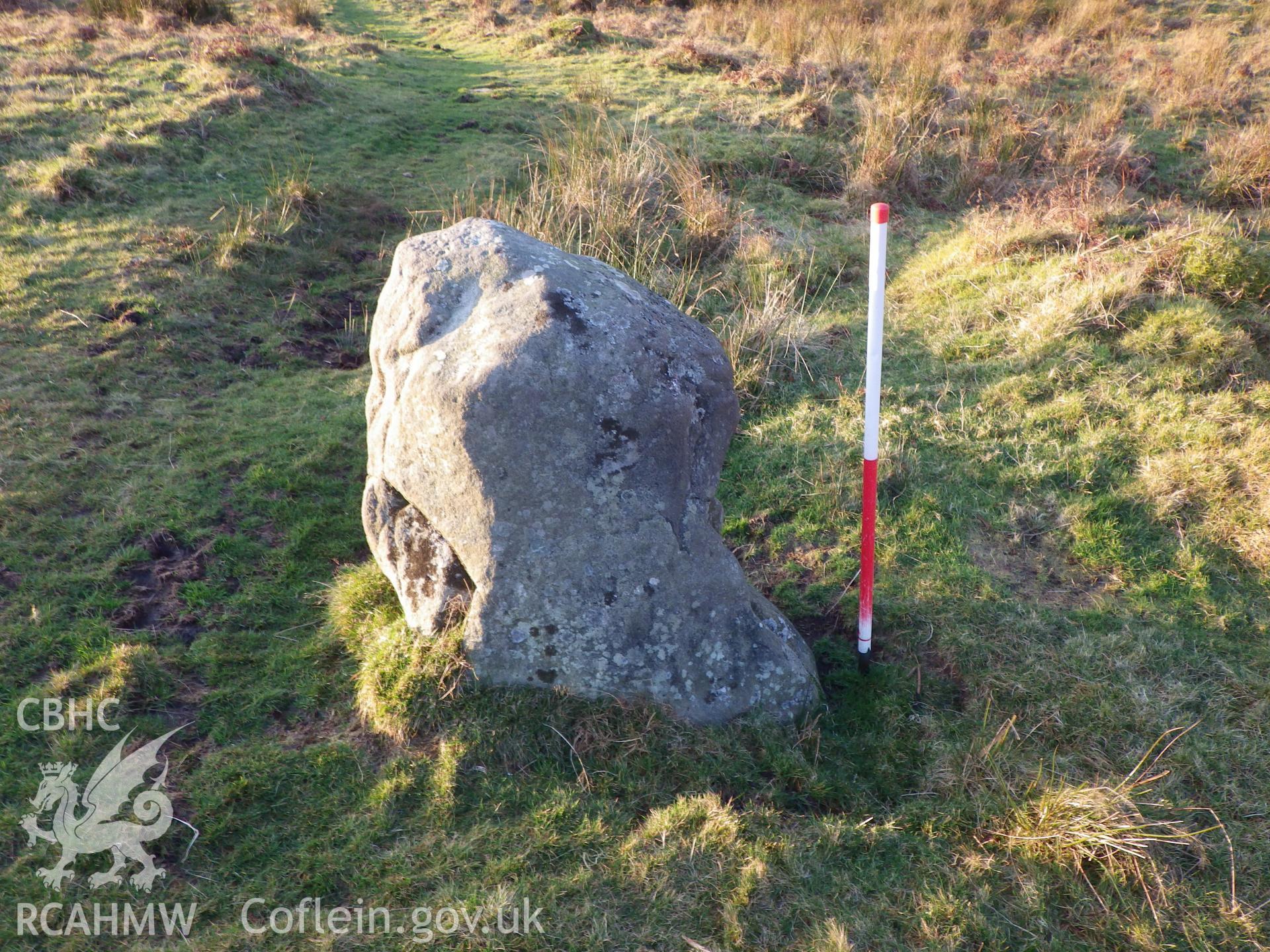 Upright stone, looking northwest.