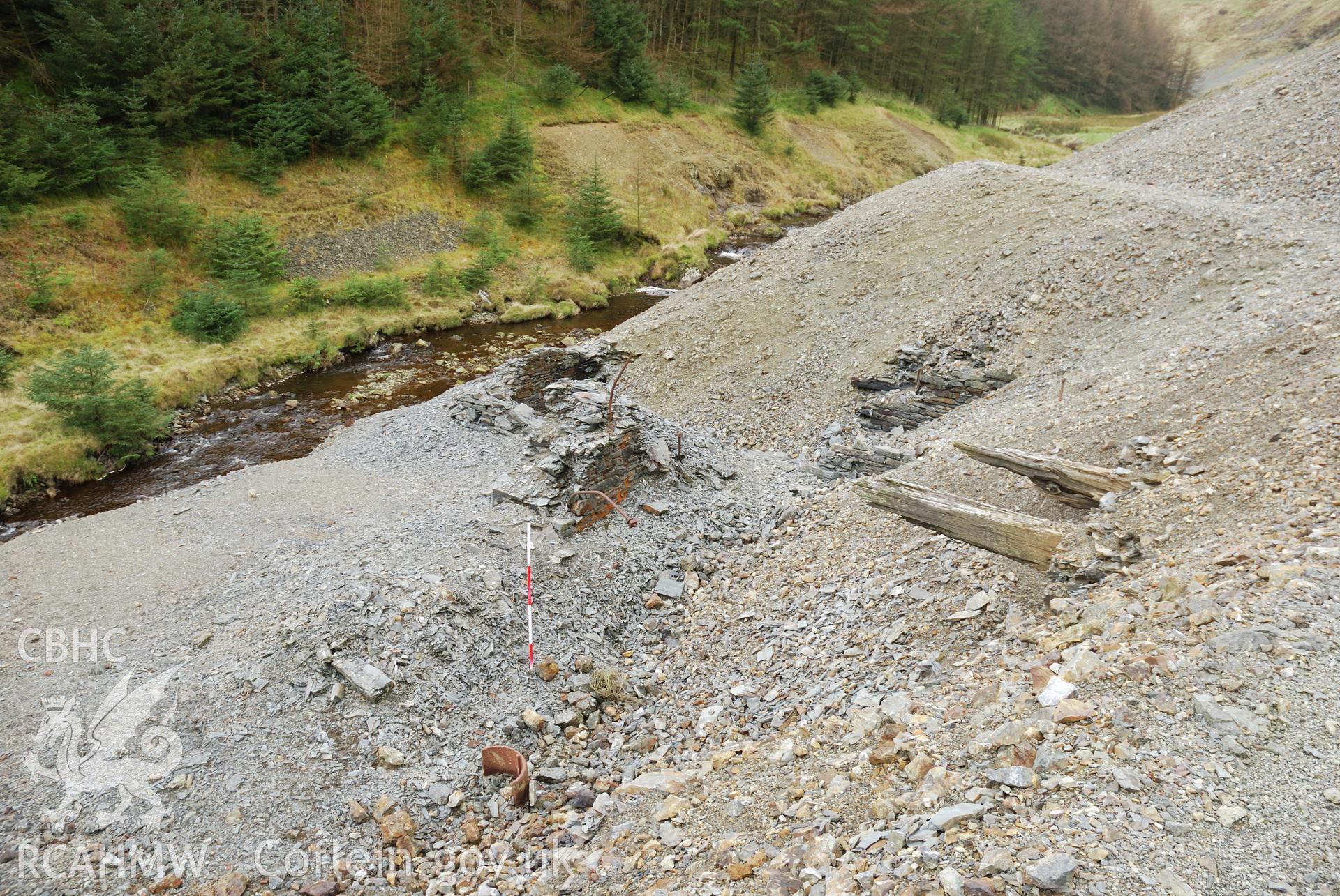 View looking NE, with wheelpit on the R.