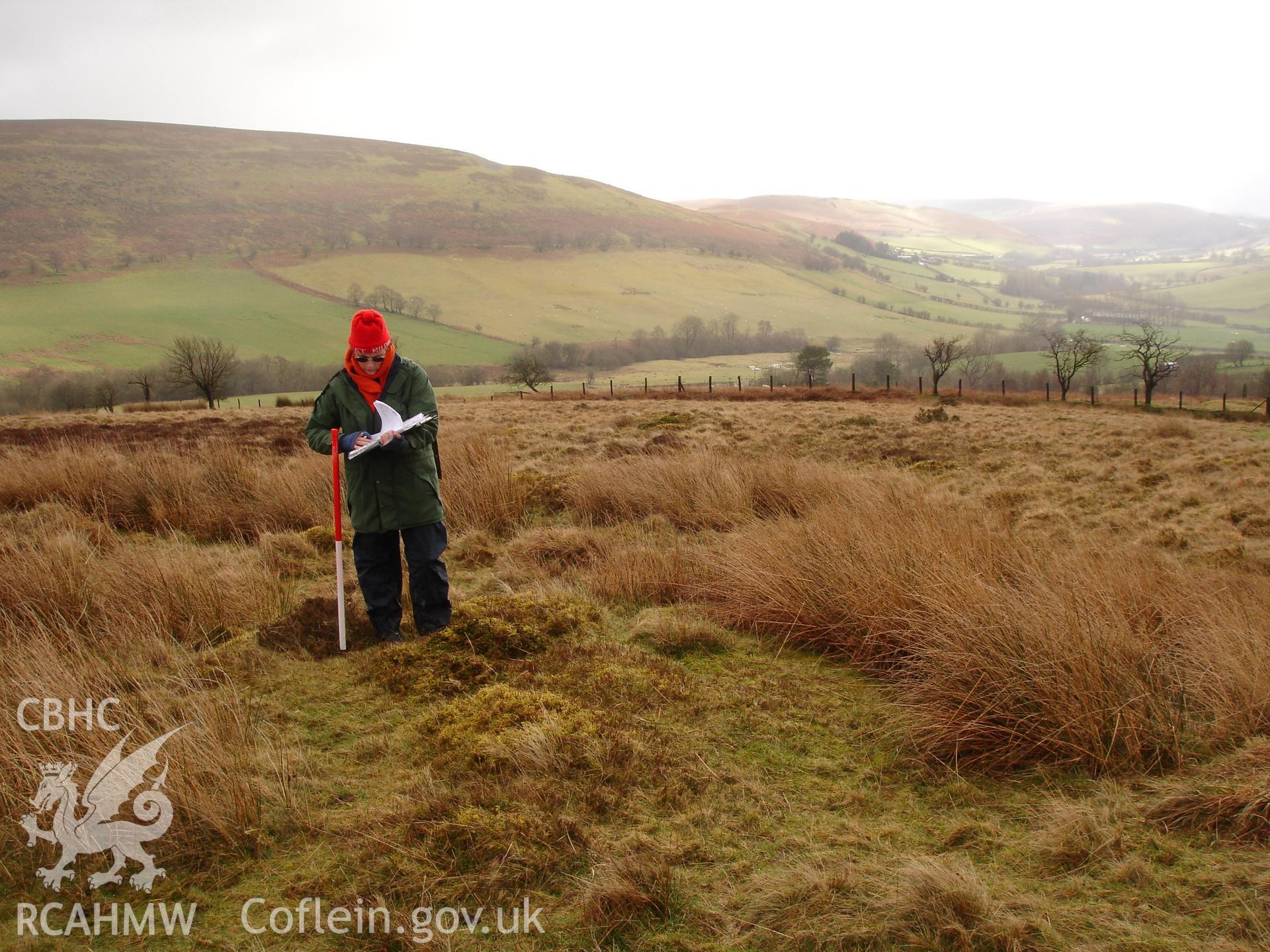 Digital colour photograph of Cwm Ceste mound II taken on 25/02/2007 by R.P.Sambrook during the Gwaunceste Upland Survey undertaken by Trysor.