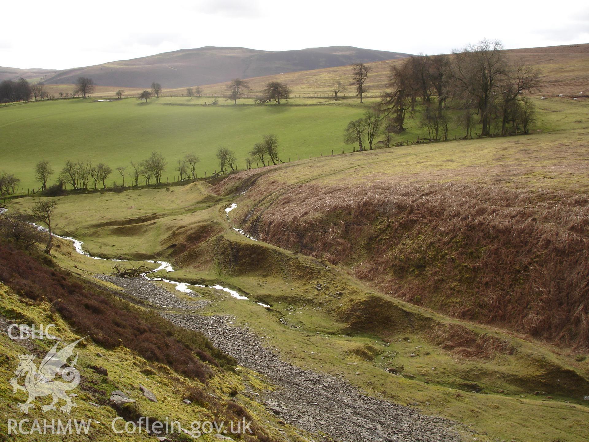 Digital colour photograph of a leat at Cwm Griffin taken on 21/02/2007 by R.P.Sambrook during the Gwaunceste Upland Survey undertaken by Trysor.
